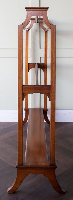 Arts & Crafts Inlaid Mahogany Towel Rail photo for sale