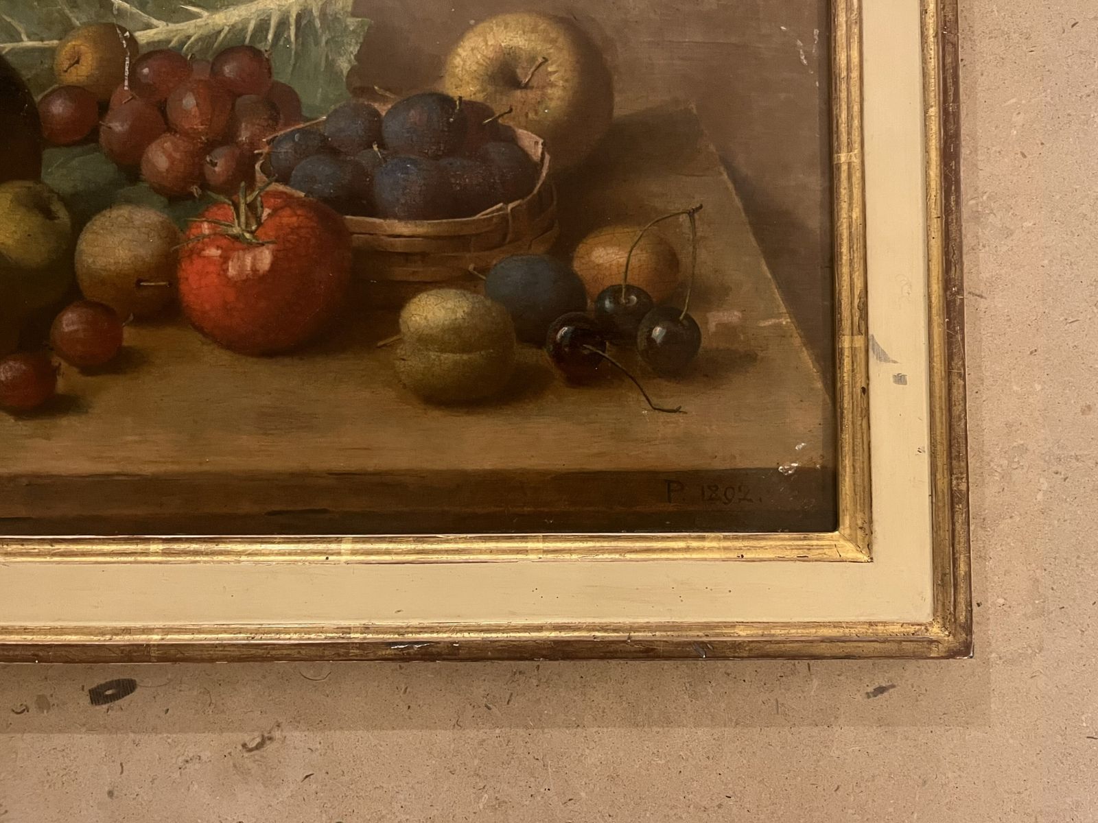 Late 19th Century Oil On Board Still Life With Garden Harvest photo for sale
