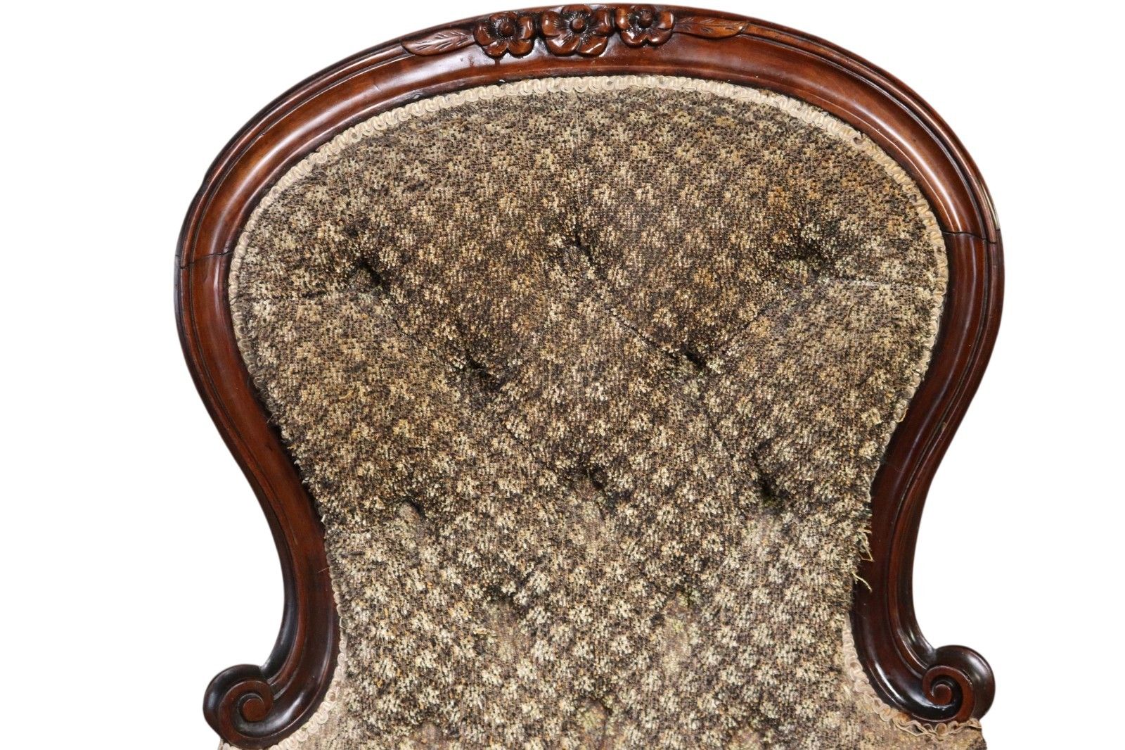 195.0 Victorian Antique Mahogany Spoon Back Armchair / Library Chair photo