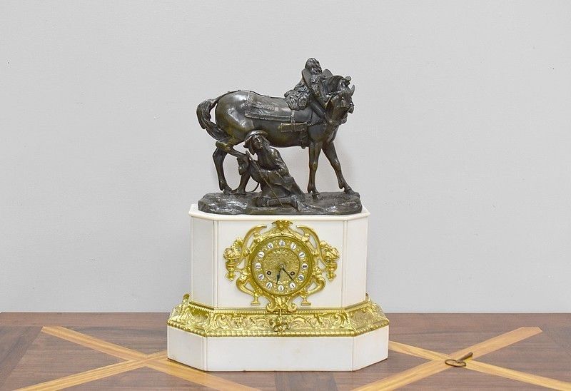Marble And Bronze Clock By Théodore Gechter  19th Century