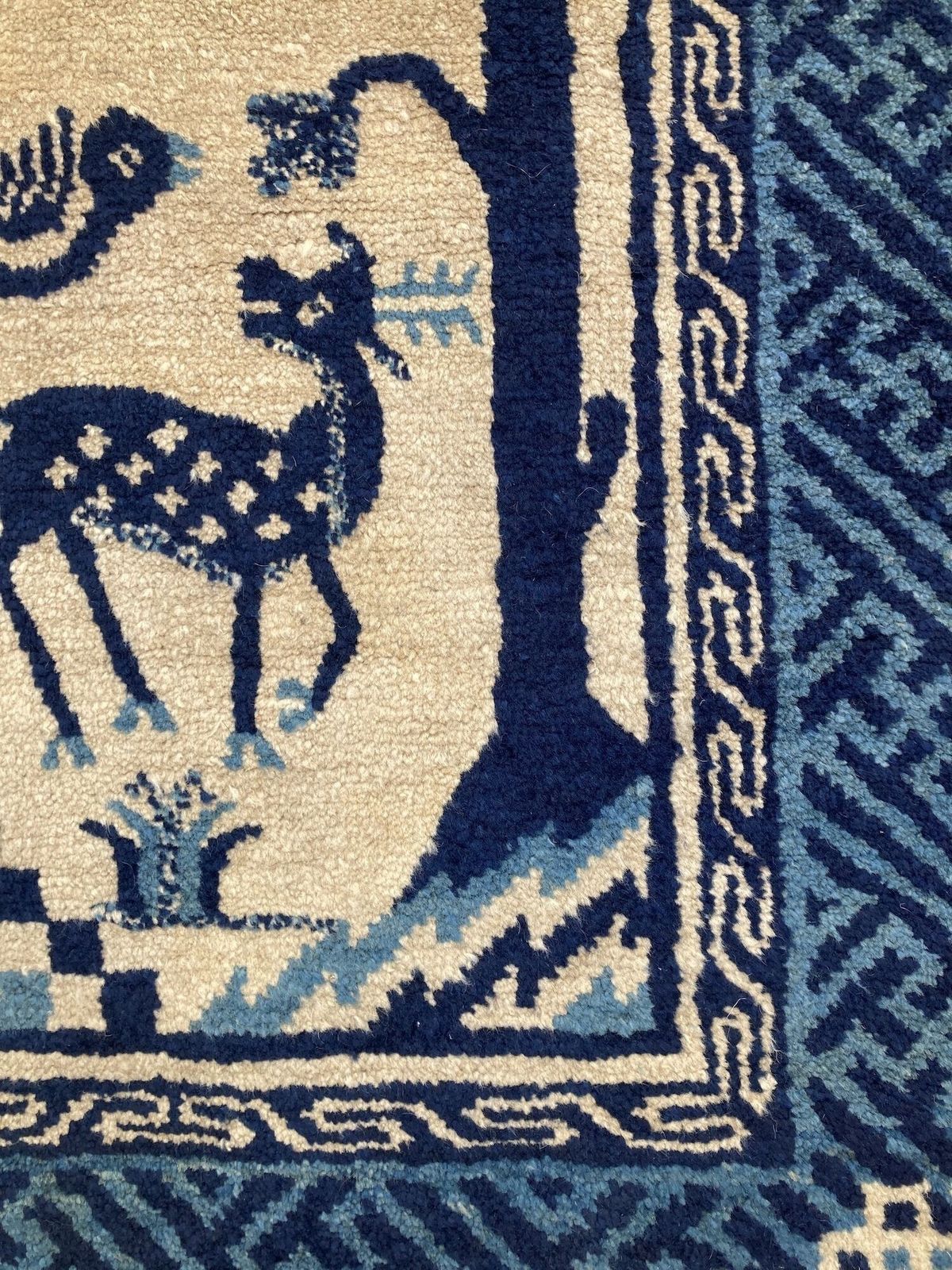Vintage Chinese Pao Tao Rug 1.20m X 0.58m photo vinterior