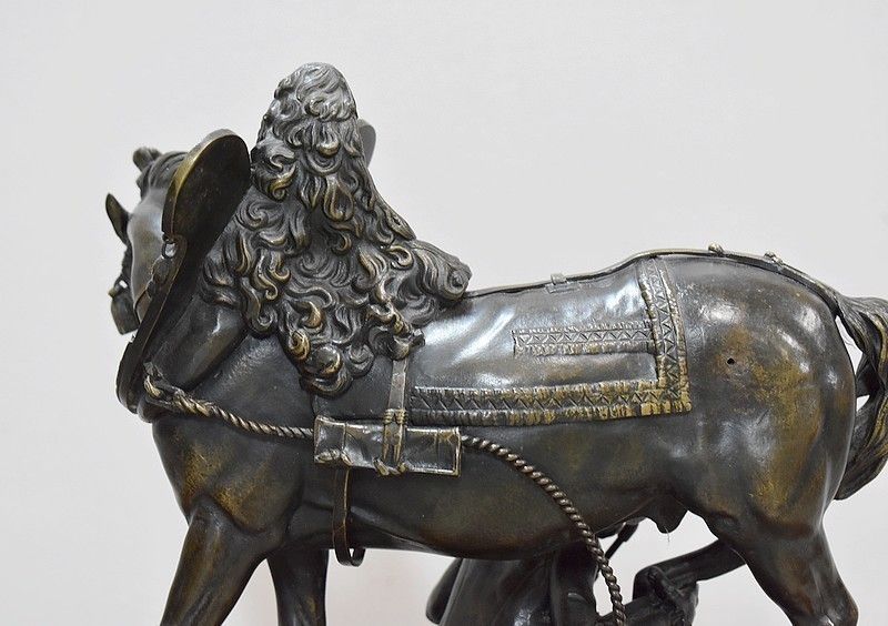 photo vinterior Marble And Bronze Clock By Théodore Gechter  19th Century