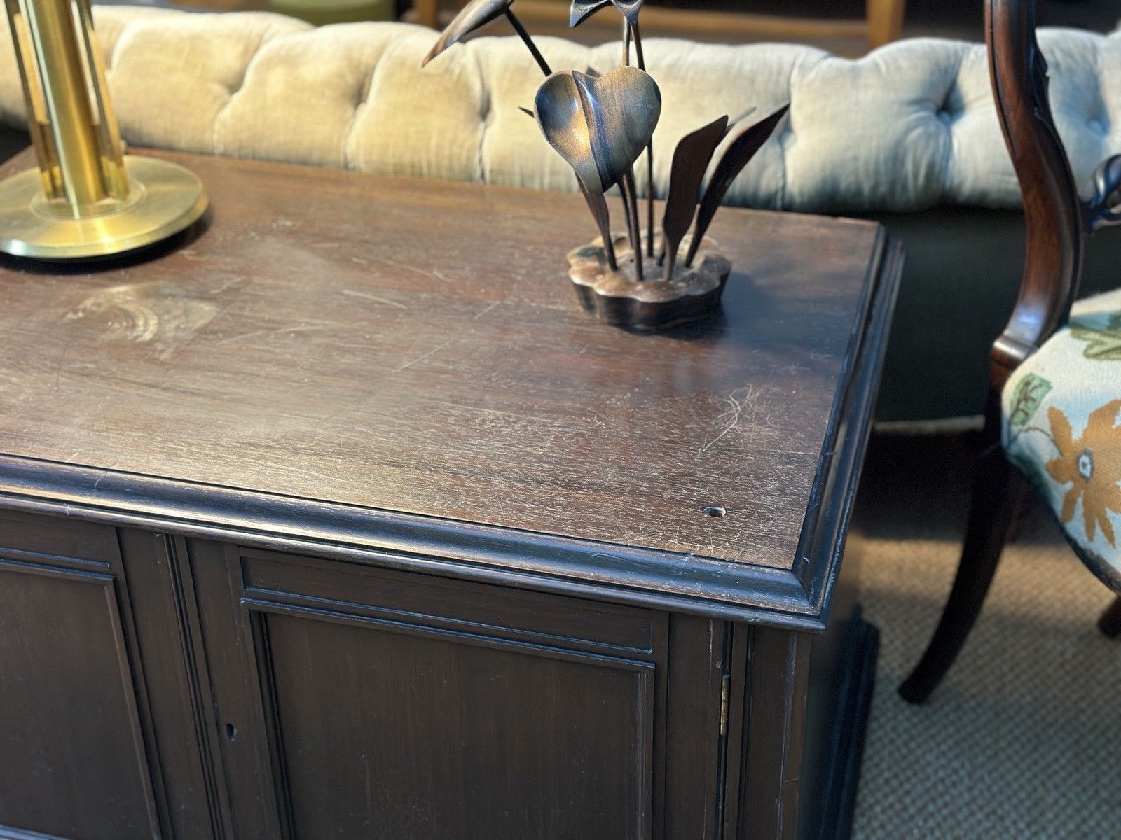 Small Antique Mahogany Cupboard Side Table Bed Side photo vinterior