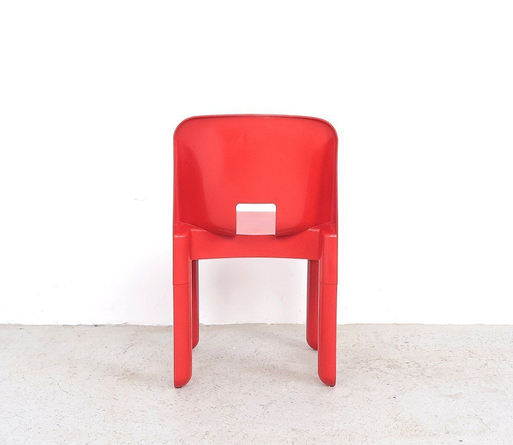 photo furniture Vintage Universal Chairs In Red By Joe Colombo For Kartell, 1960s, Set Of 2