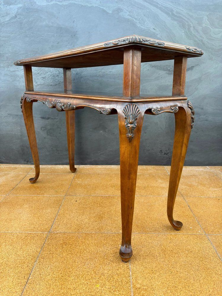1656.0 French Louis XV Style Carved Console Table With Cabriolé Legs, 1950 photo