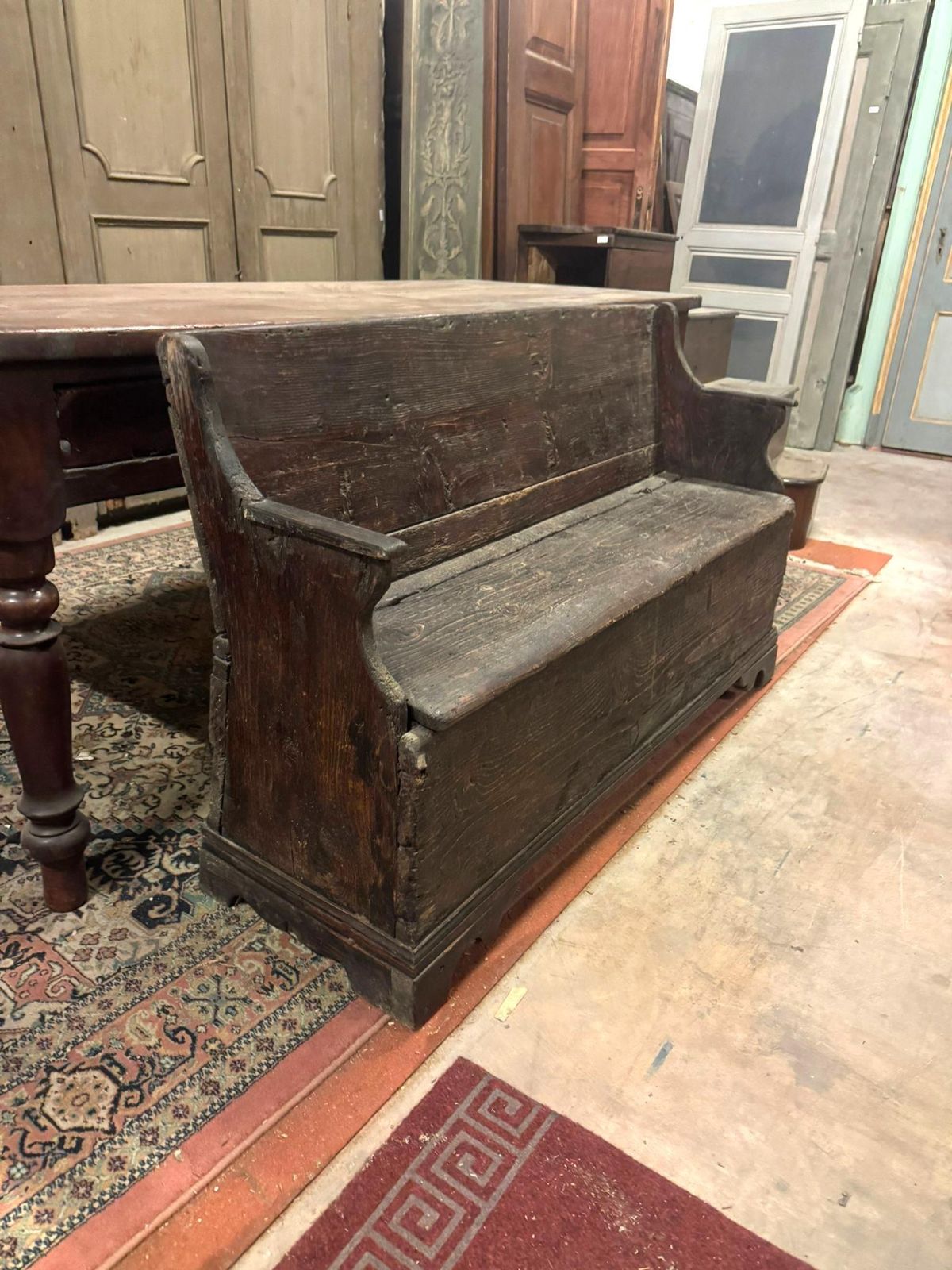 Solid Wood Chest, Opening Seat, Italy photo for sale