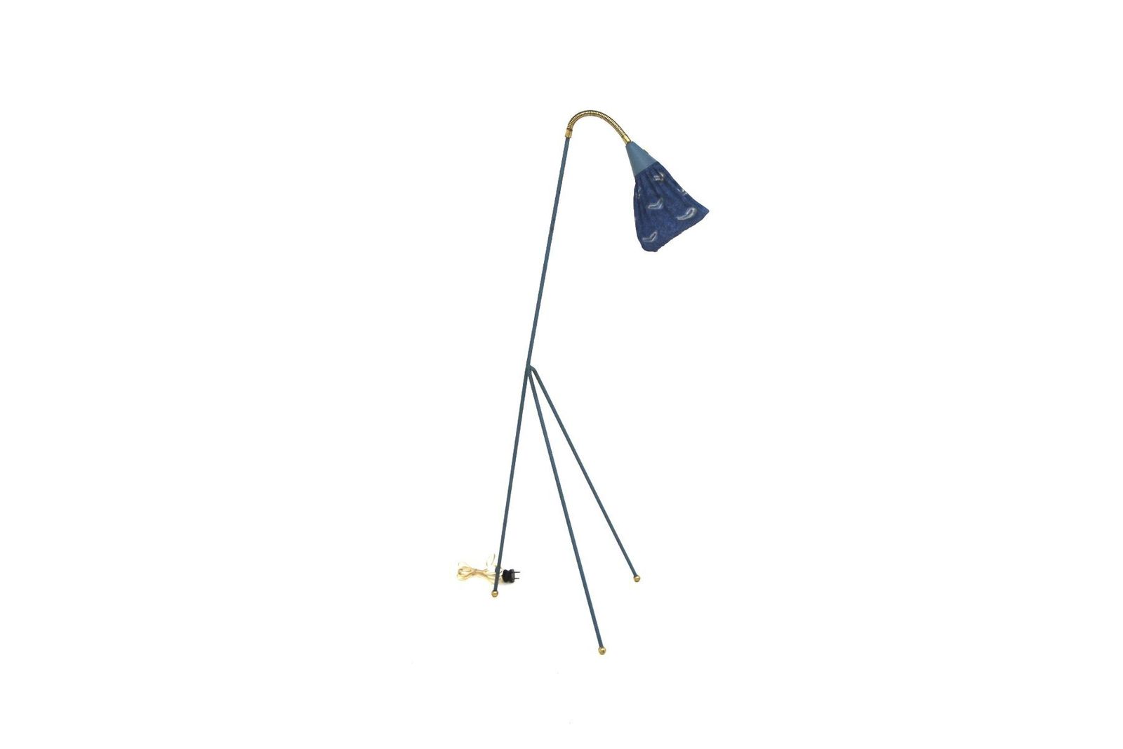 Scandinavian Tripod Metal Floor Lamp, Sweden, 1950s