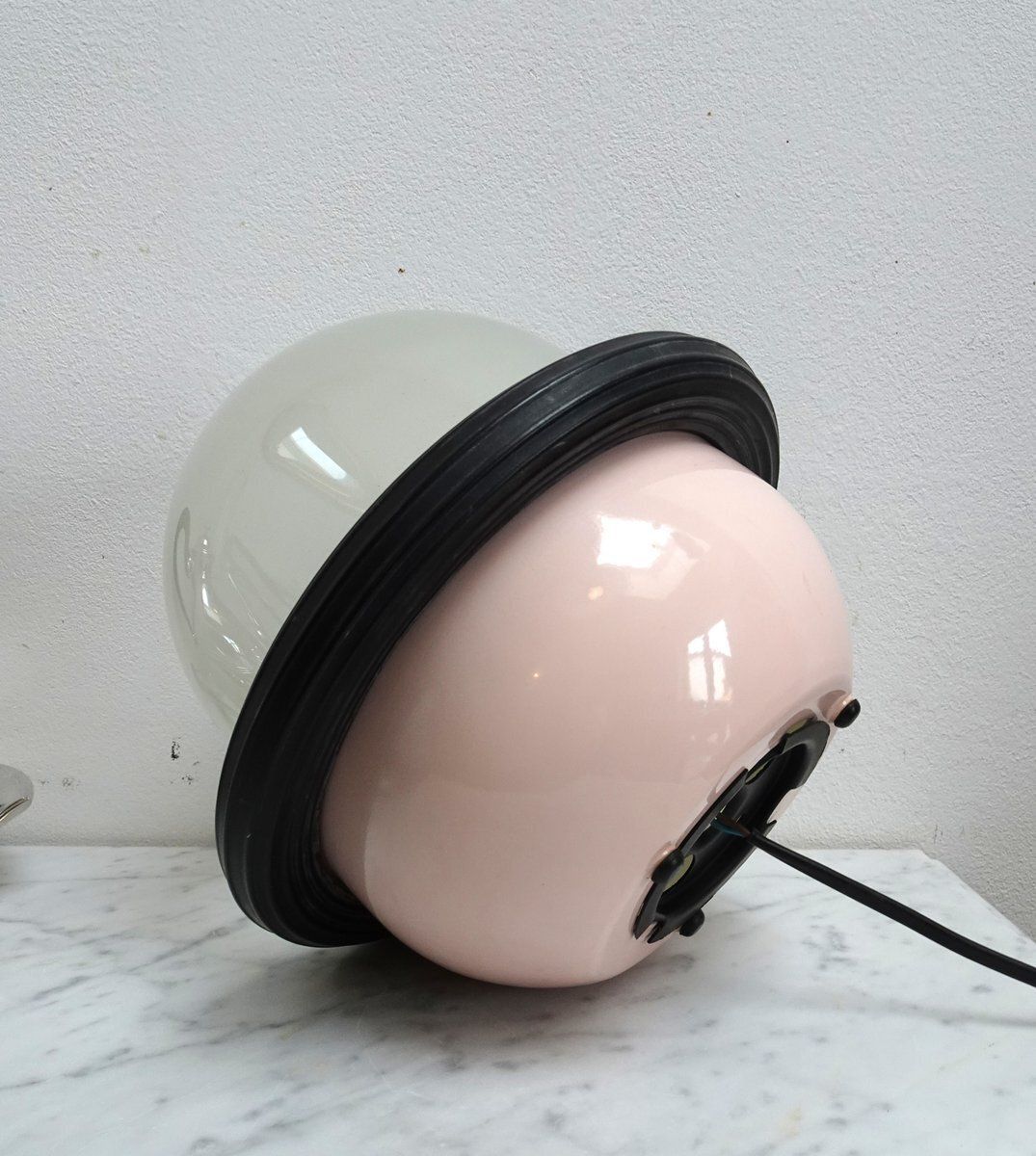 Ufo Table Lamp In Glass And Metal Attributed To Sicme, Italy, 1980s photo vinterior