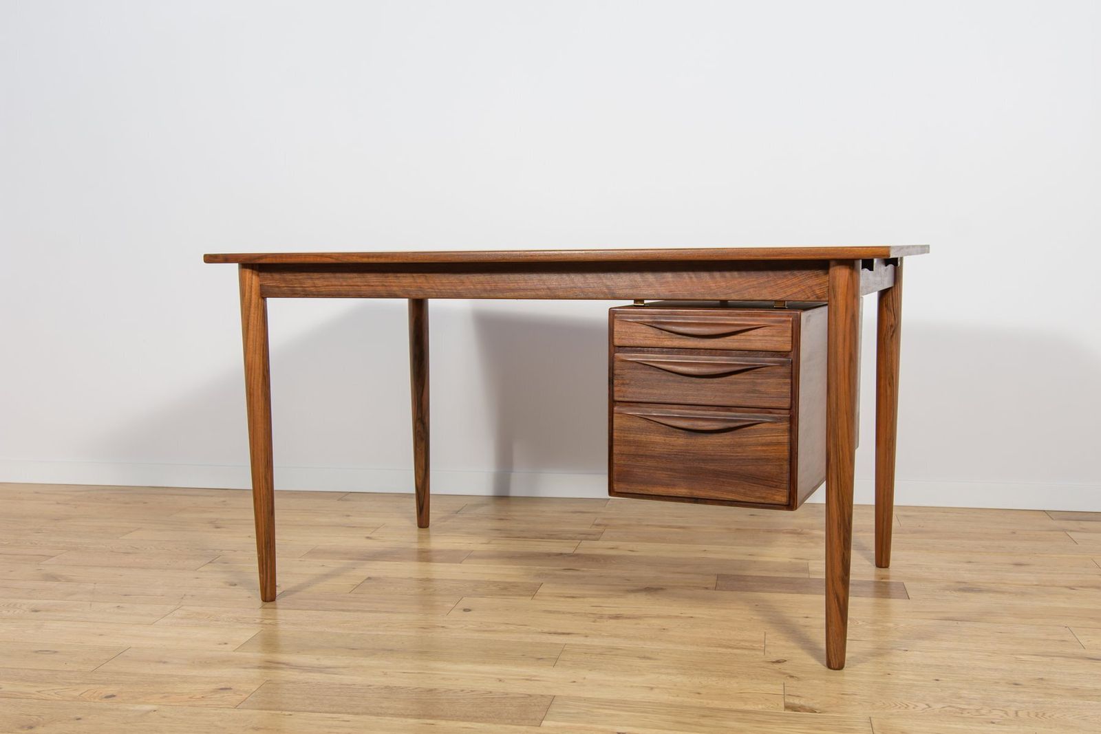 Mid Century Walnut Freestanding Desk From Rosengren Hansen, Denmark, 1960s photo furniture