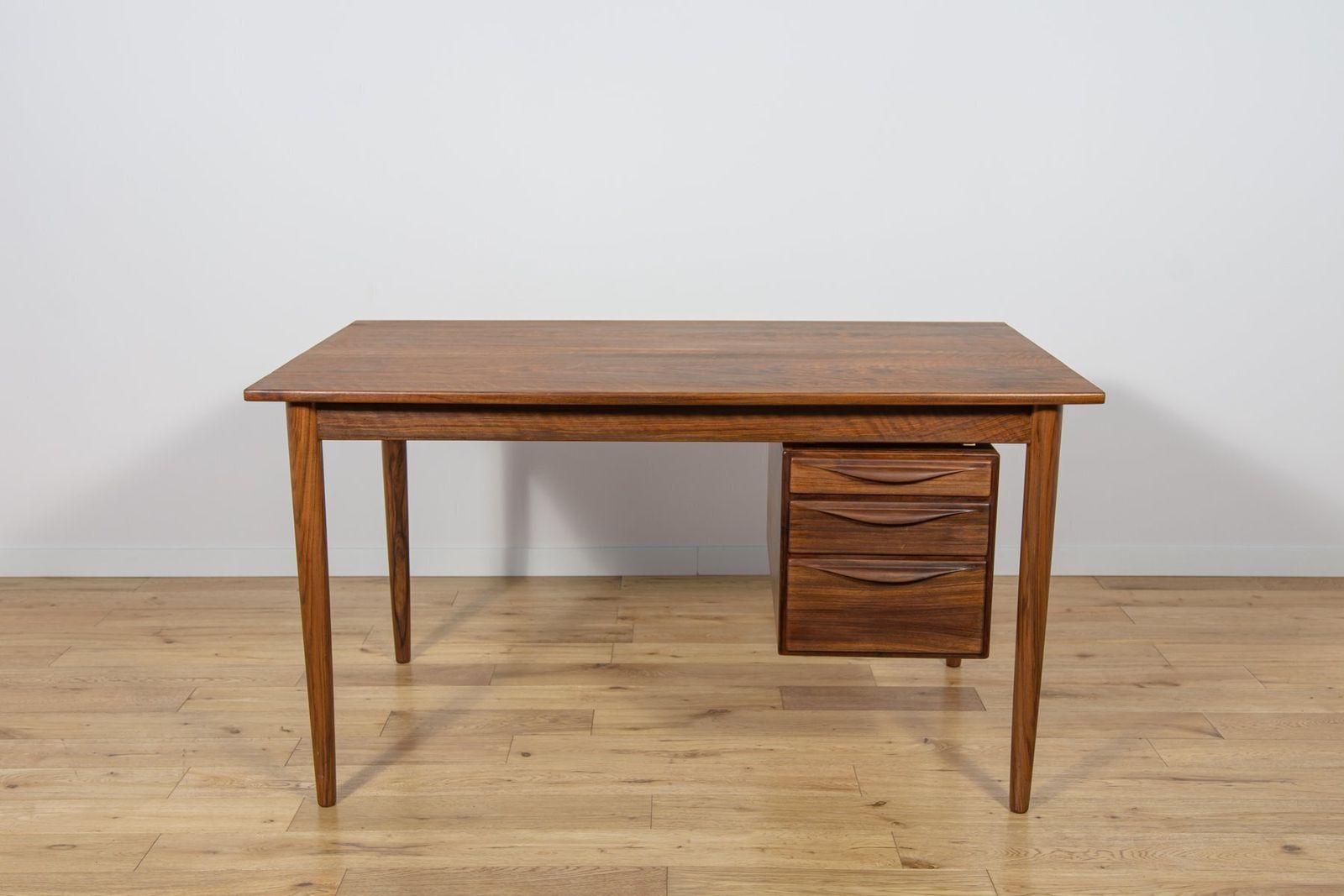 Mid Century Walnut Freestanding Desk From Rosengren Hansen, Denmark, 1960s photo buy