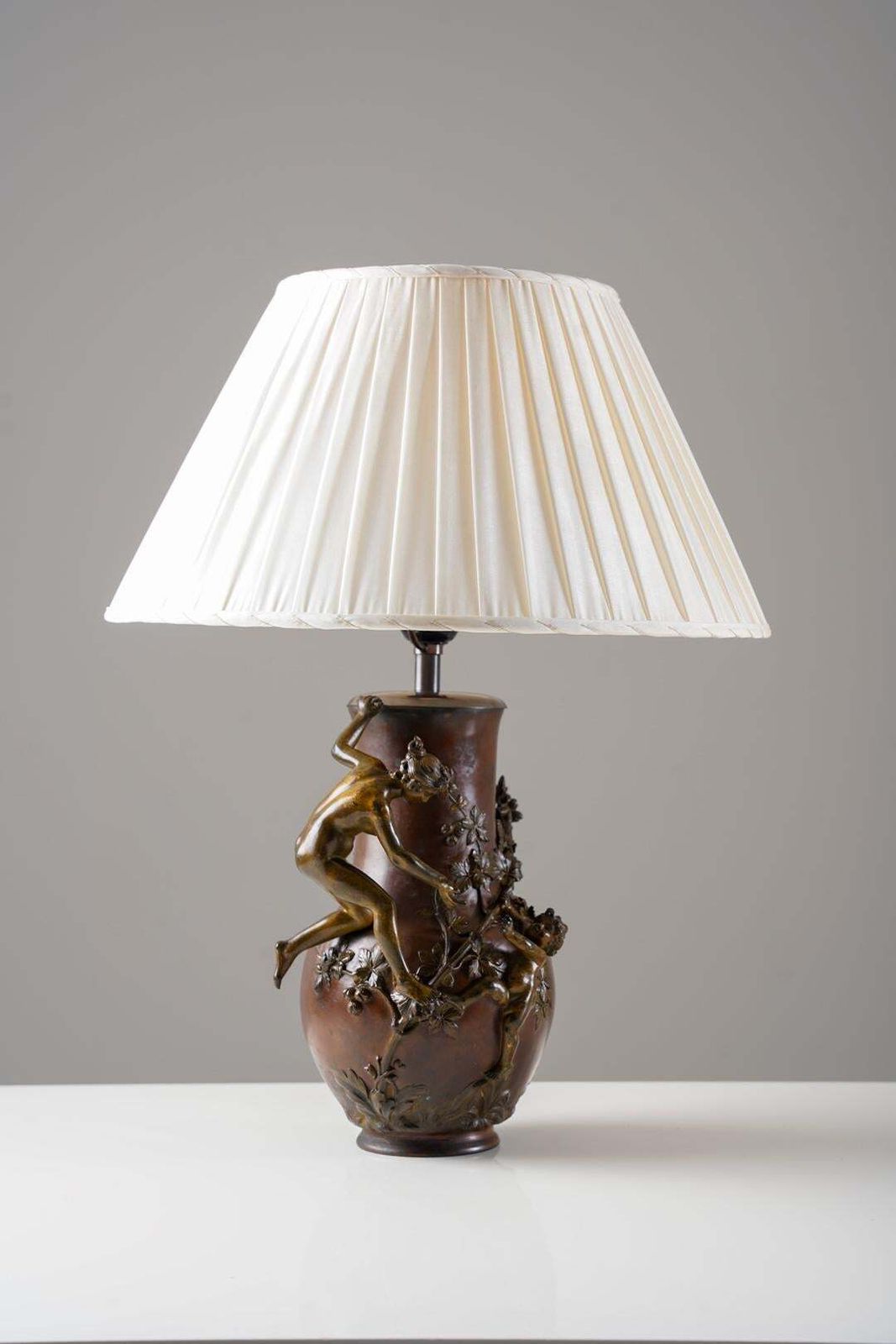 Bronze Table Lamp From A Vase By Eugène Provost, France photo Lighting