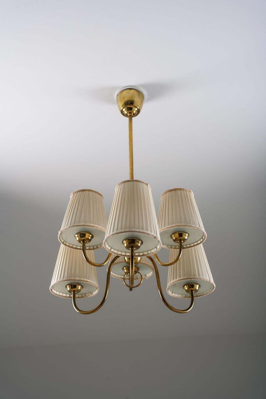 Swedish Modern Brass Chandelier photo vinterior