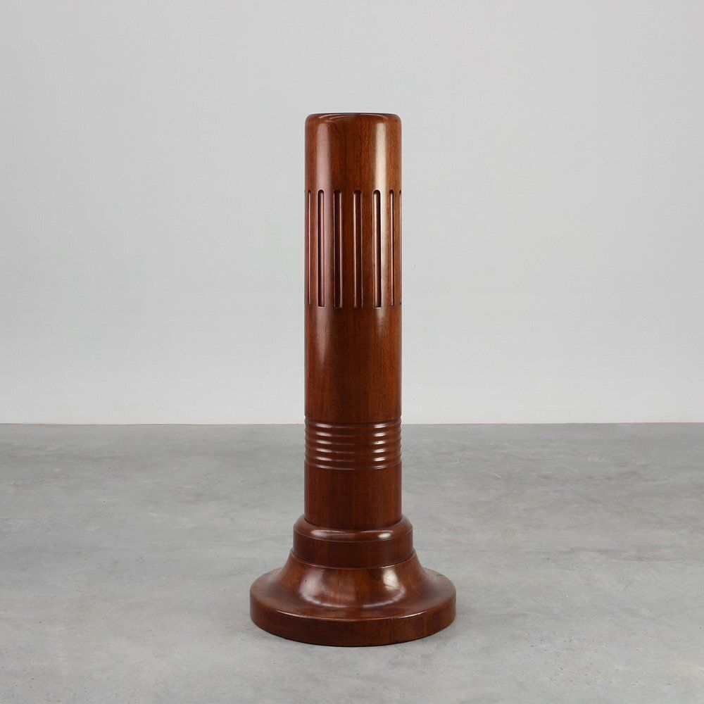 Art Deco Sculptural Wooden Pedestal, France, 1925
