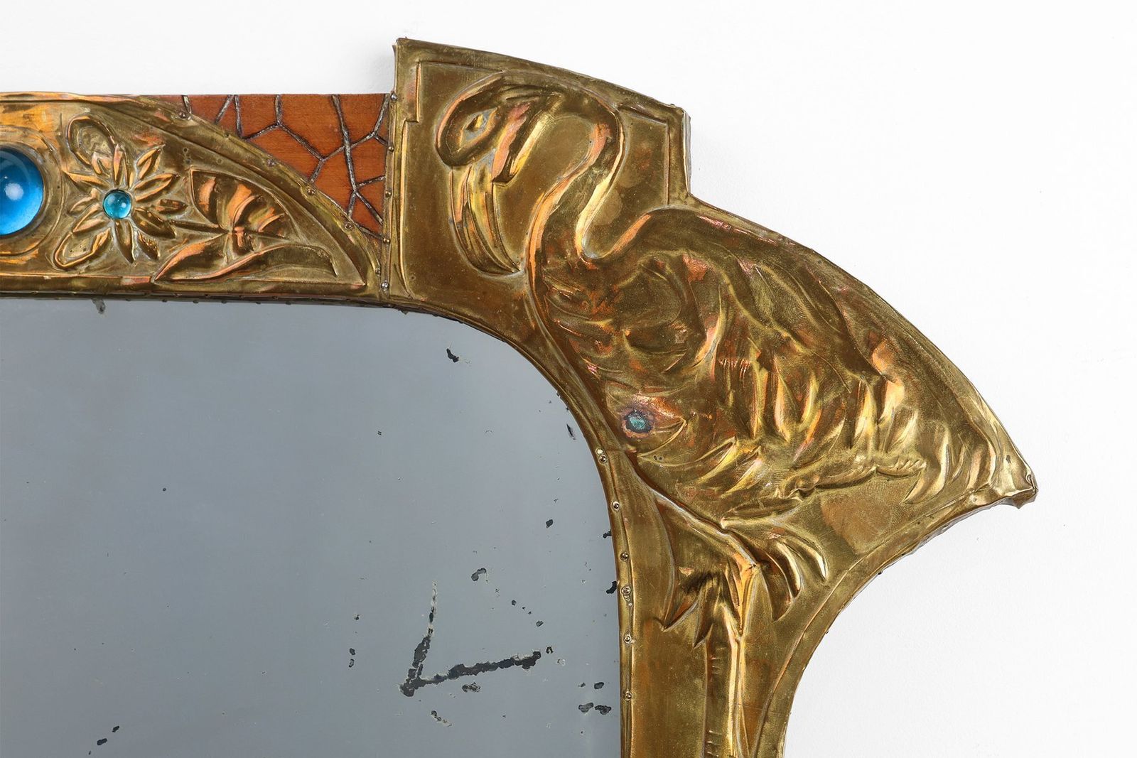 Art Nouveau Mirror In Brass And Glass From A.H. Villaket, France, 1910s photo furniture