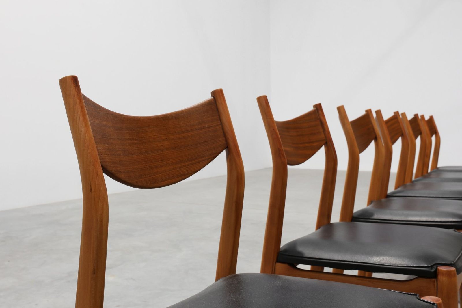 Mid Century Modern Belgian Teak Dining Chairs, 1960s, Set Of 6 photo furniture