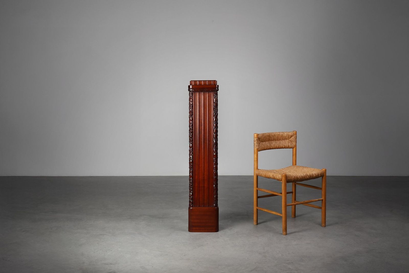 Art Deco French Square Oak Pedestal, 1915 photo buy