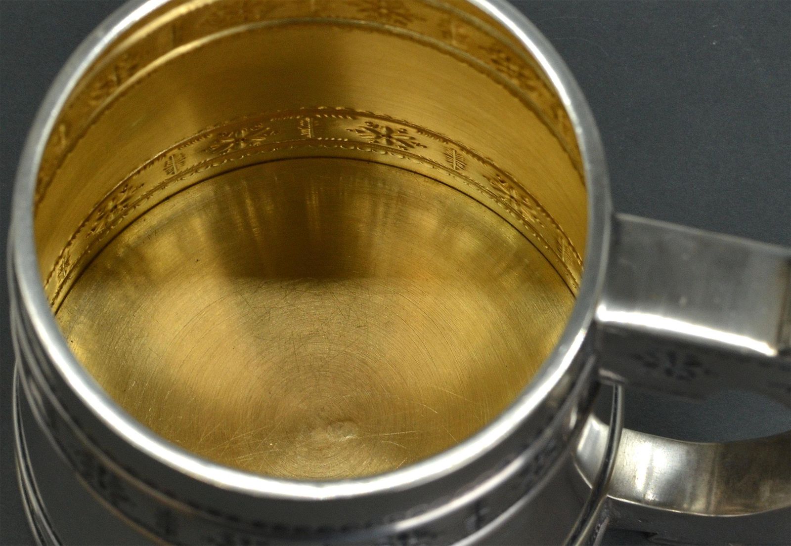 Arnold Naikasilver Beer Mug With Amber Decor In Modernist Style, 600 G. 875 Proof.1916 photo vinterior