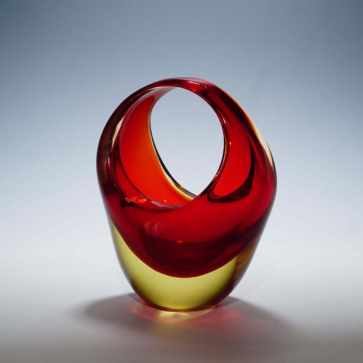 Bowl In Red Sommerso Glass, Flavio Poli For Seguso Murano 1950s photo Home Decor