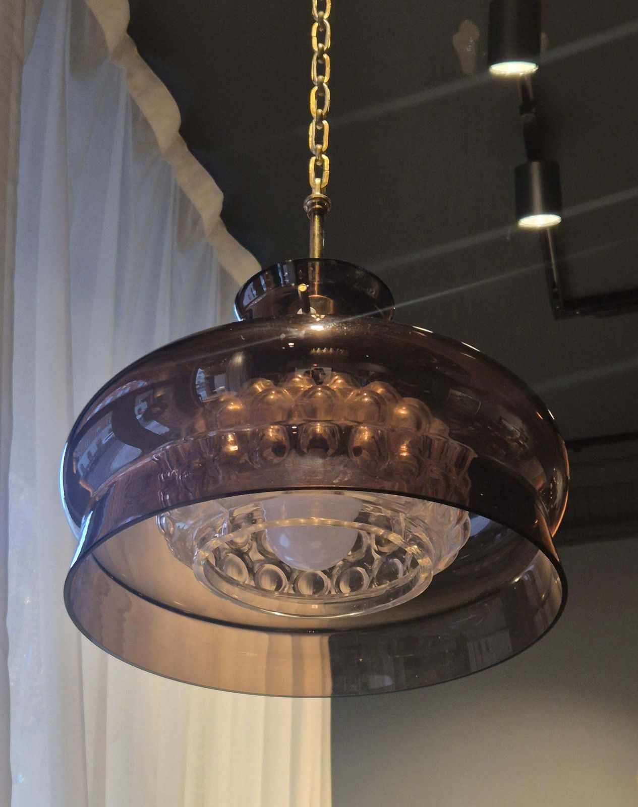 Scandinavian Modern Classic, Glass Pendant By Carl Fagerlund For Orrefors, 1970s photo Lighting
