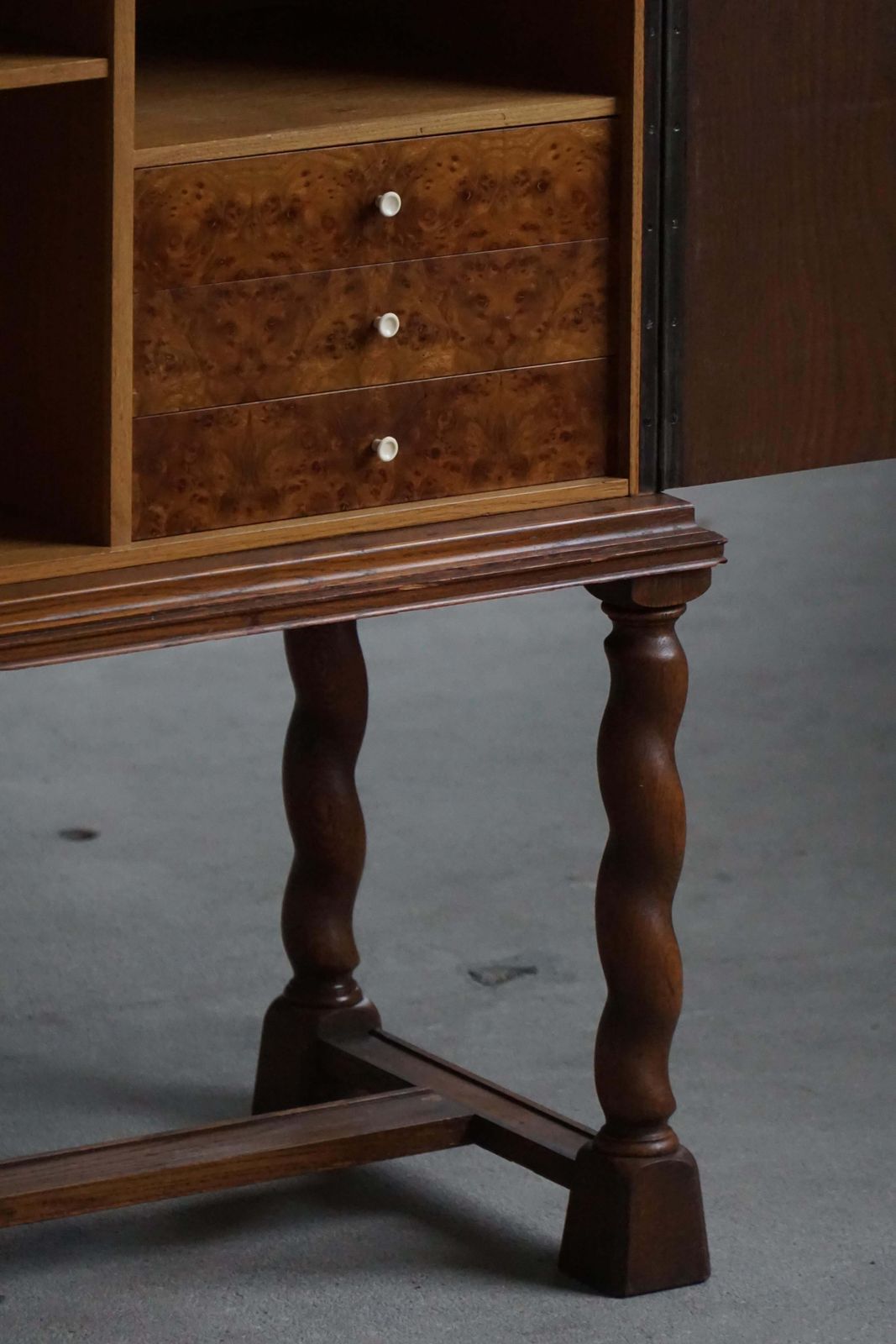 Swedish Grace, Geometric Cabinet In Oak, Thysells Möbler, Art Deco, 1940s photo 3576.0