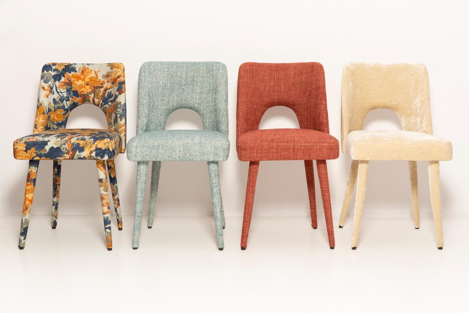 photo furniture Mid Century Shell Chair In Burgundy Angkor Plain Fabric By Pierre Frey, 1960s