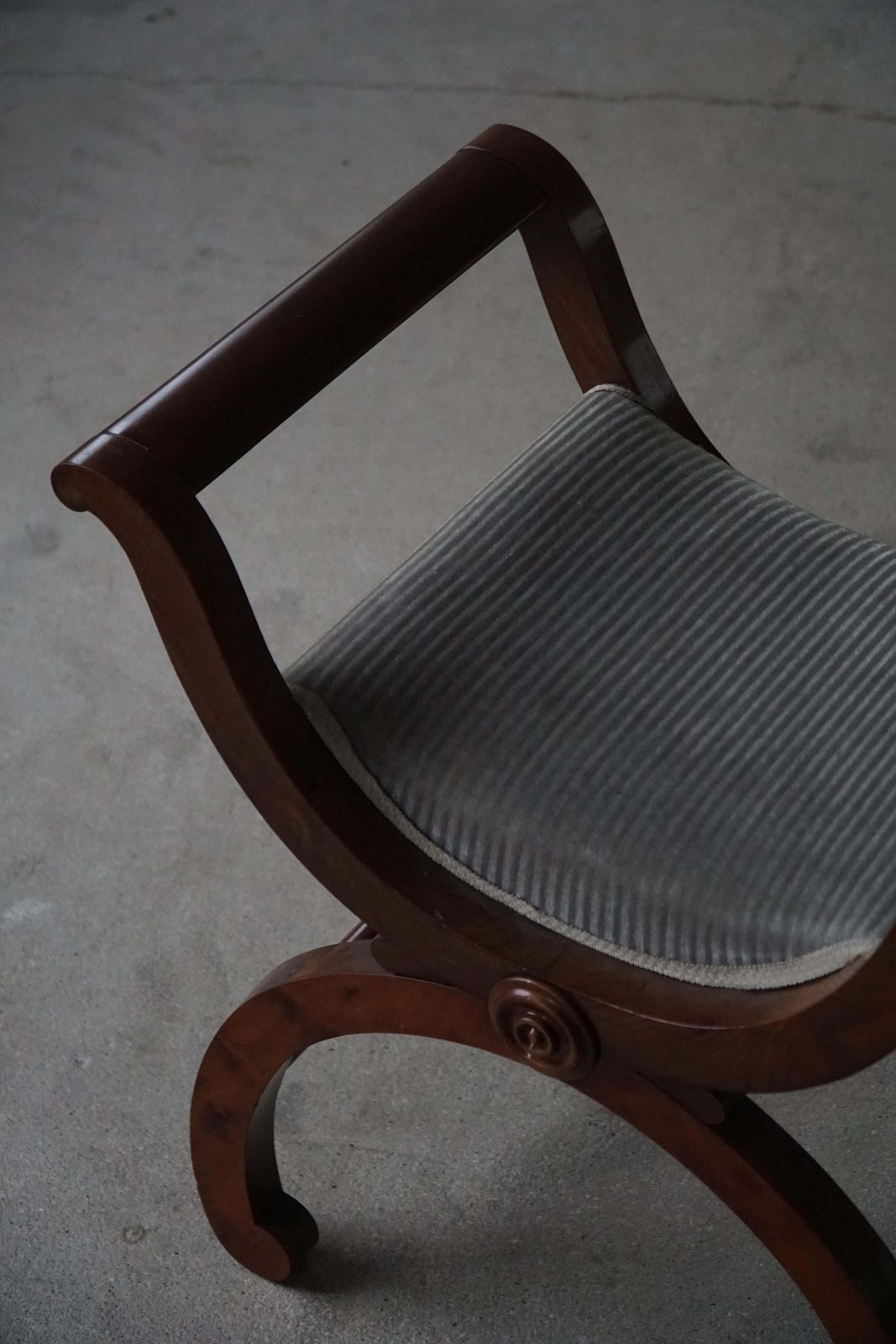 Danish Empire Style Piano Chair / Stool With Velvet Seat, Early 1900s photo buy