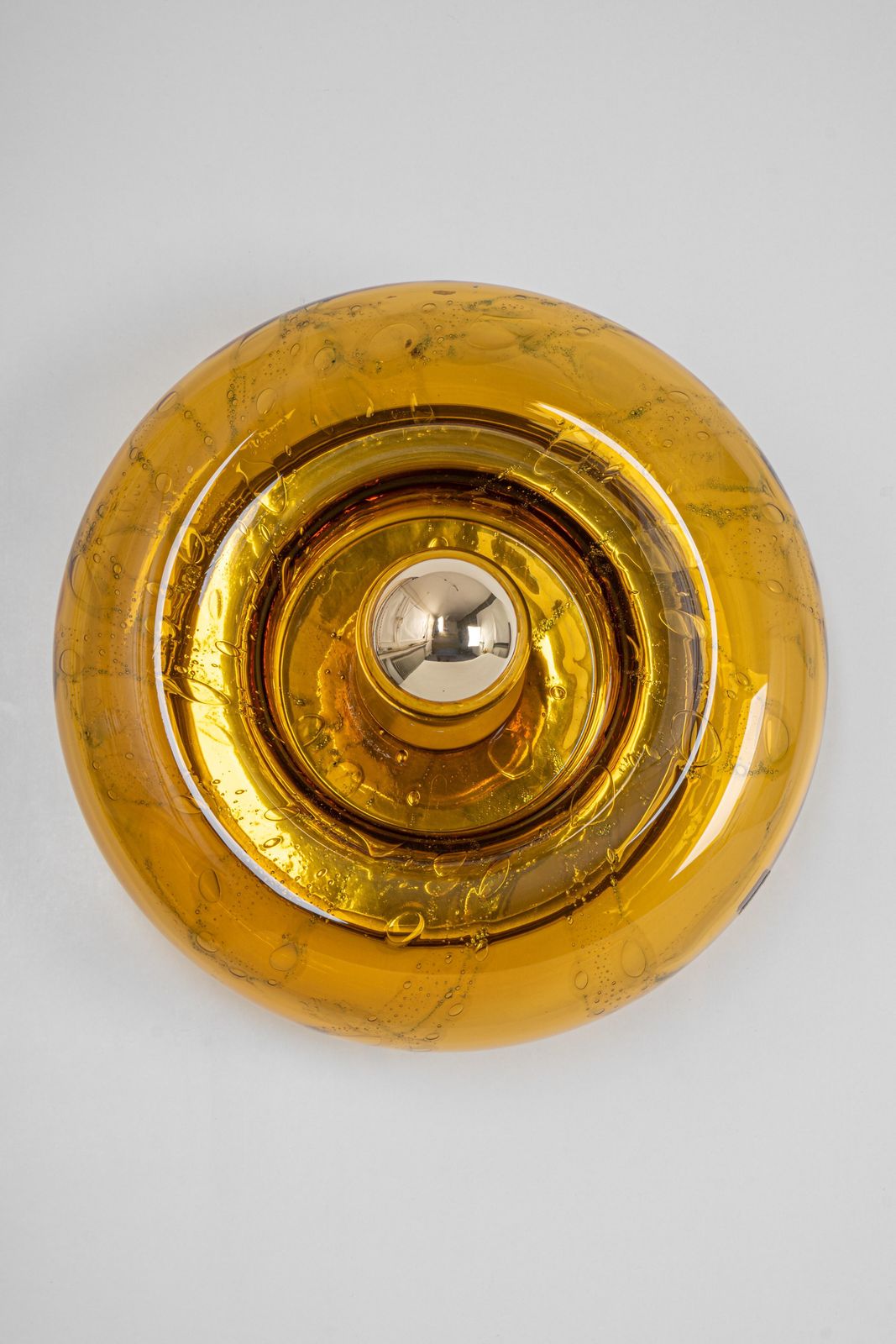 1 Of 6 Special Smoked Glass Wall Light Doughnut Shape By Doria, Germany, 1960s photo furniture