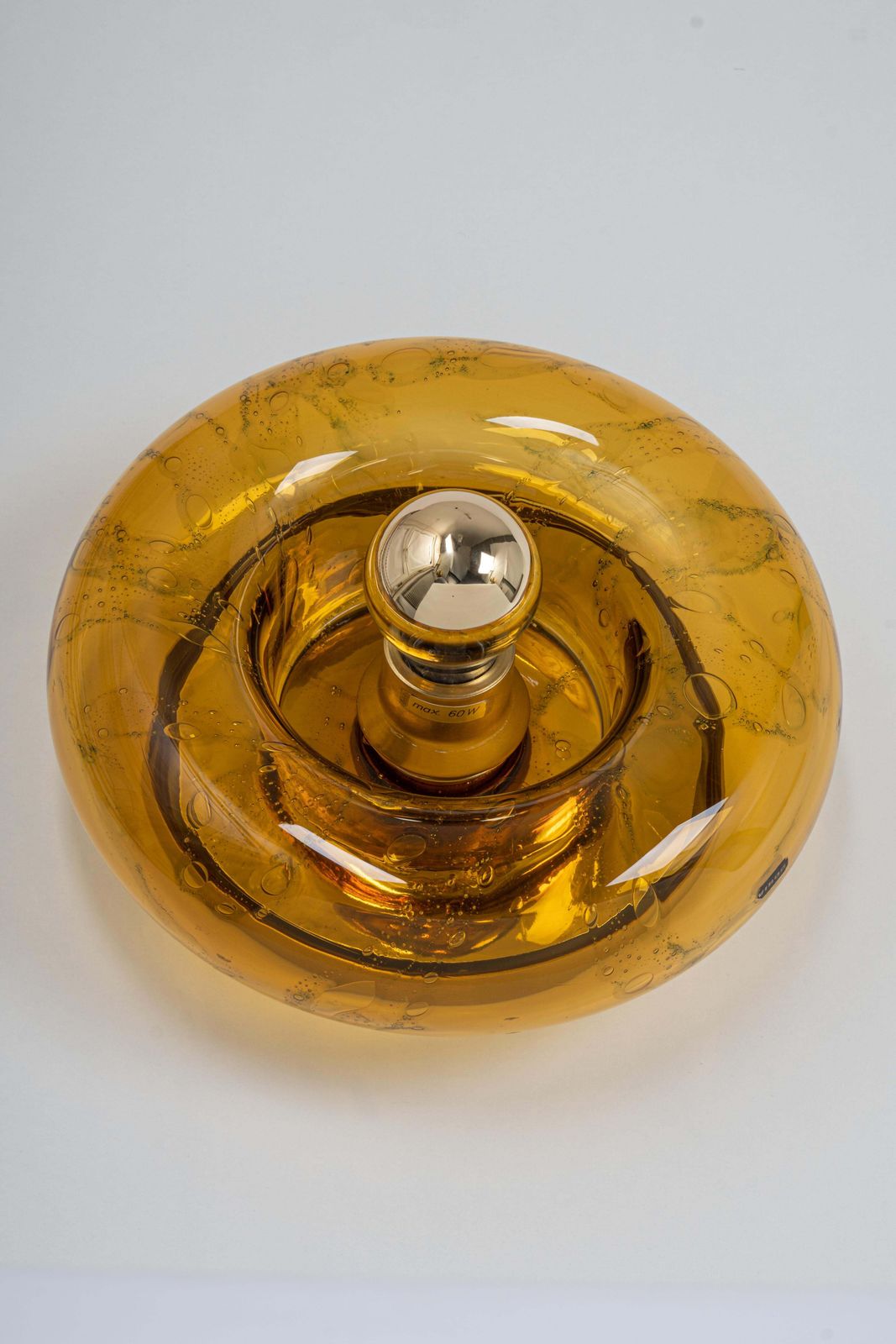 1 Of 6 Special Smoked Glass Wall Light Doughnut Shape By Doria, Germany, 1960s photo for sale