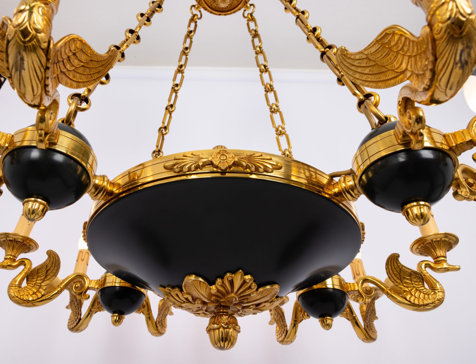 photo furniture Antique French Empire Style Gilt And Patina Bronze Chandelier