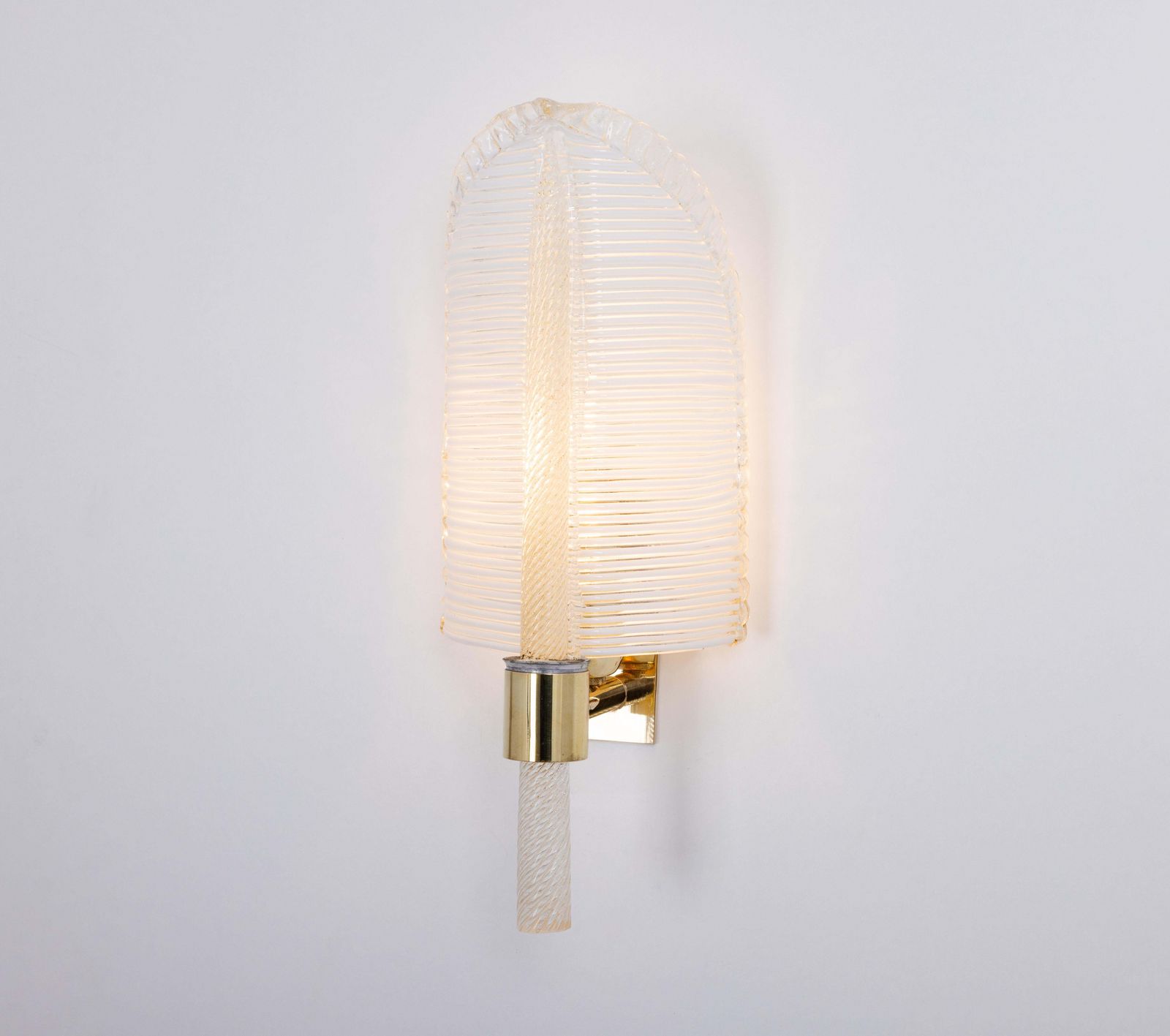 photo for sale Pair Of Murano Glass Wall Sconces By Barovier & Toso, Italy, 1970s
