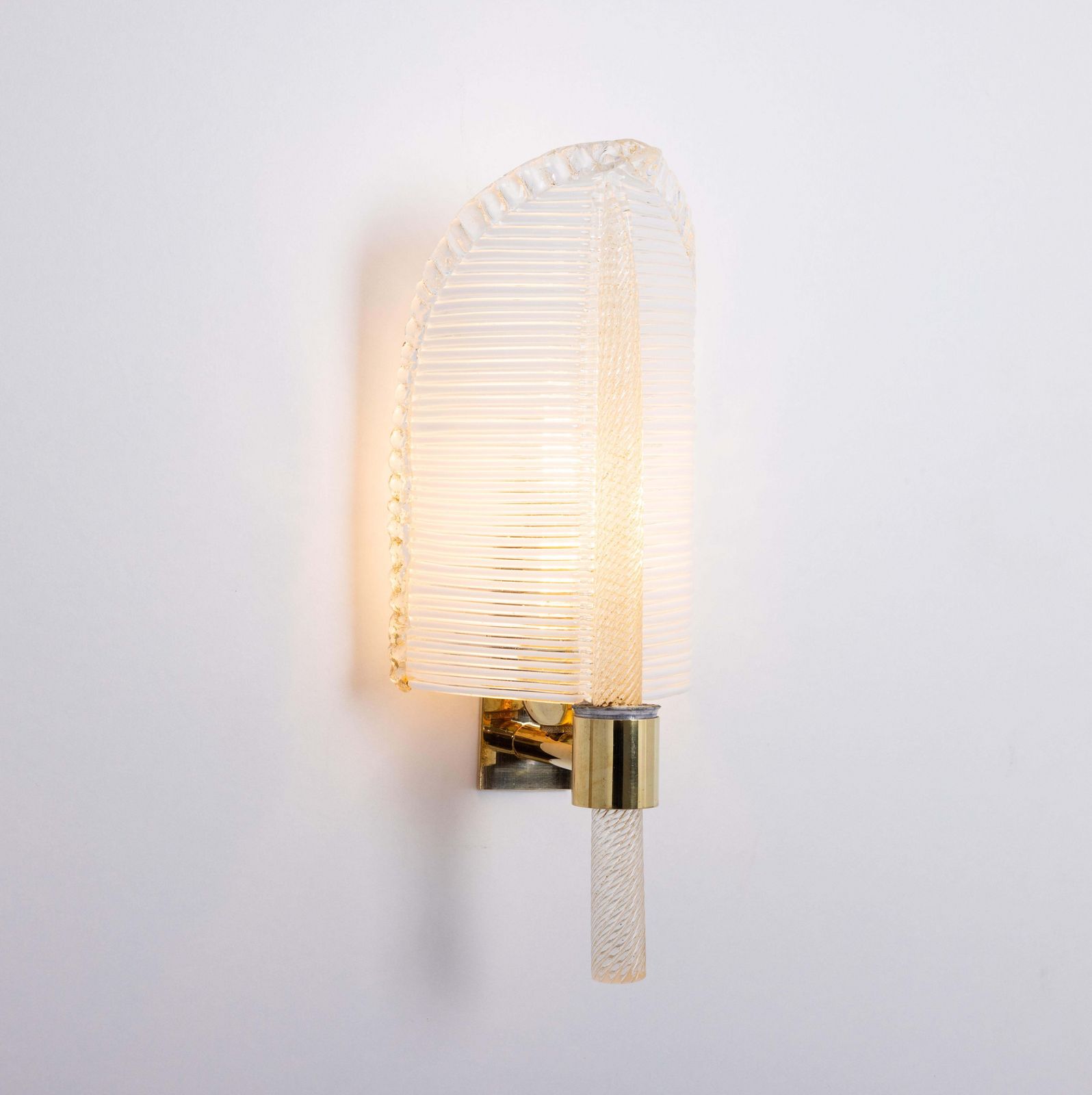 Lighting Pair Of Murano Glass Wall Sconces By Barovier & Toso, Italy, 1970s photo