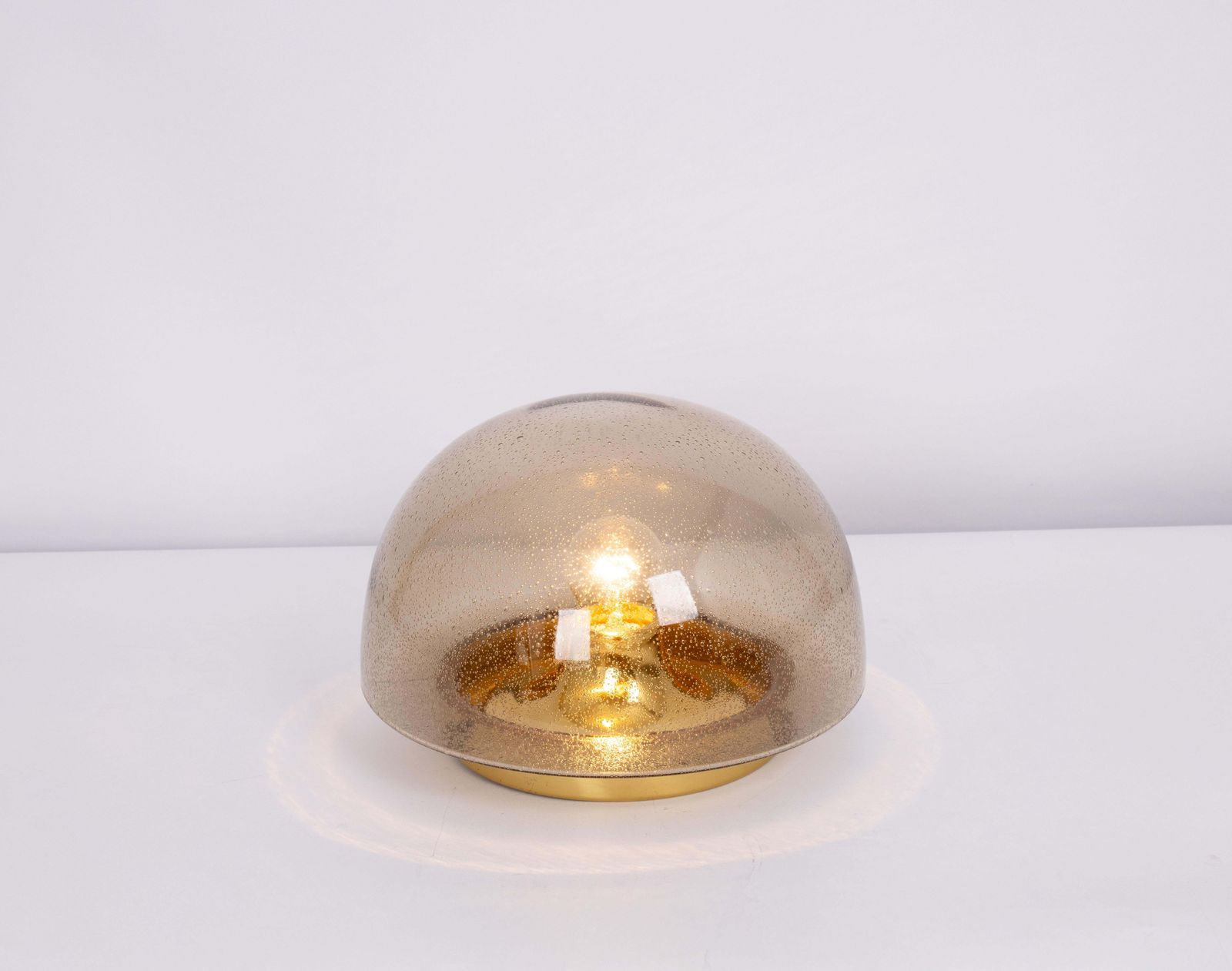 photo for sale 1 Of 4 Mid Century Flushmount Smoked Glass By Limburg, Germany, 1970s