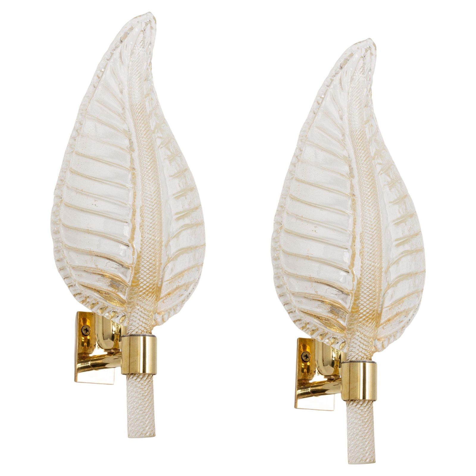 Pair Of Murano Glass Wall Sconces By Barovier & Toso, Italy, 1970s