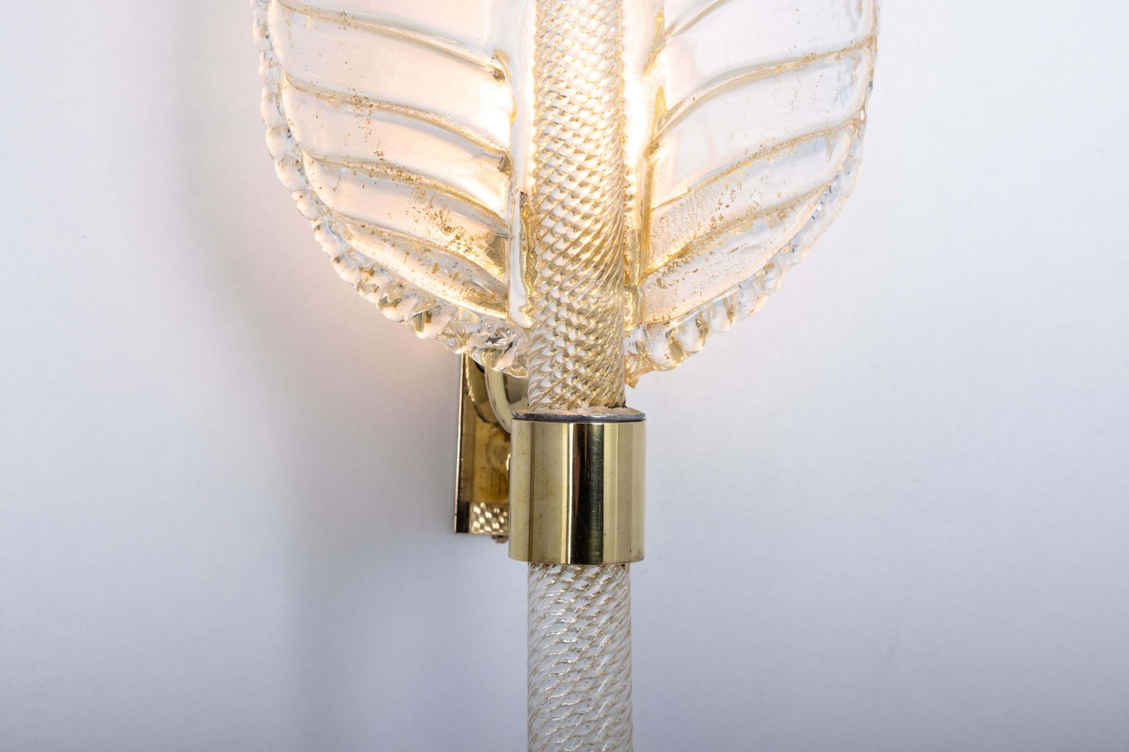 Pair Of Murano Glass Wall Sconces By Barovier & Toso, Italy, 1970s photo Lighting