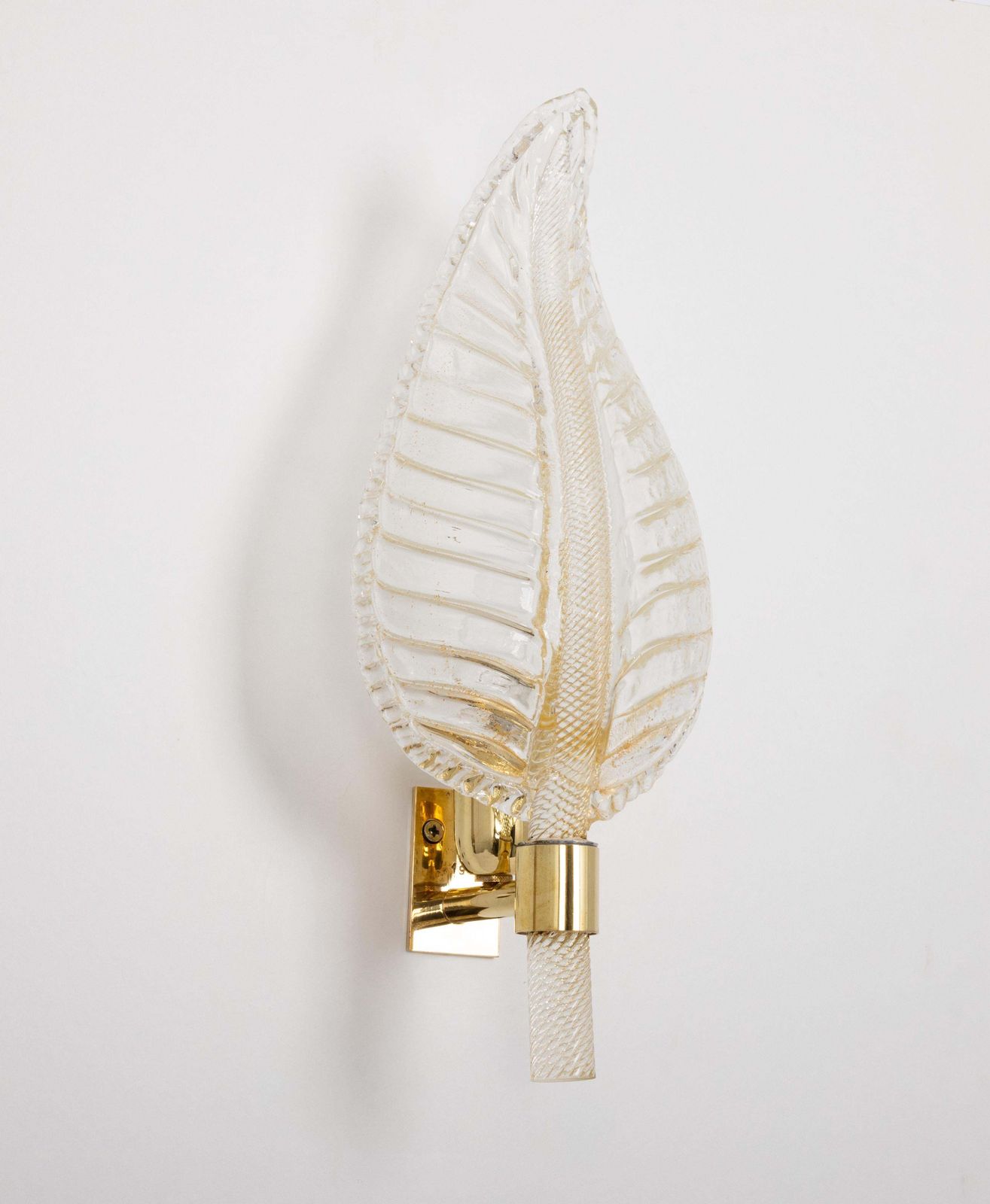Pair Of Murano Glass Wall Sconces By Barovier & Toso, Italy, 1970s photo buy