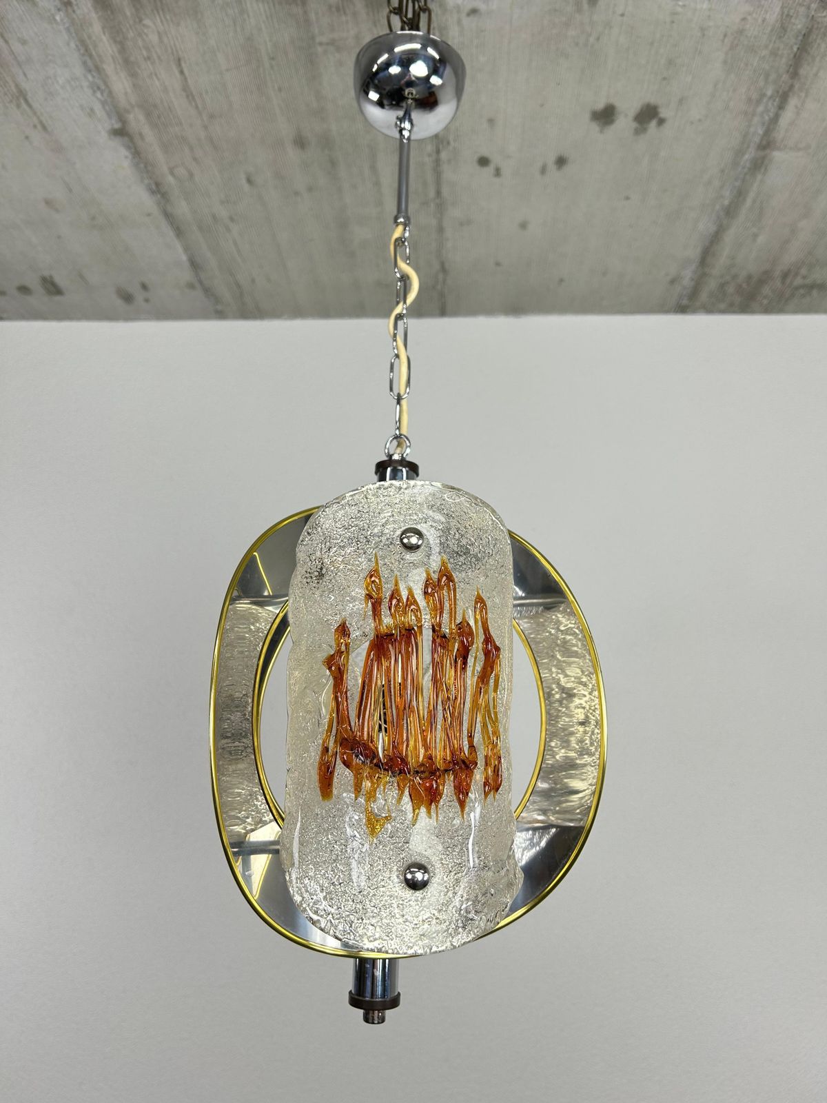 Mid Century Modern Hanging Lamp By Toni Zuccheri For Veart photo for sale