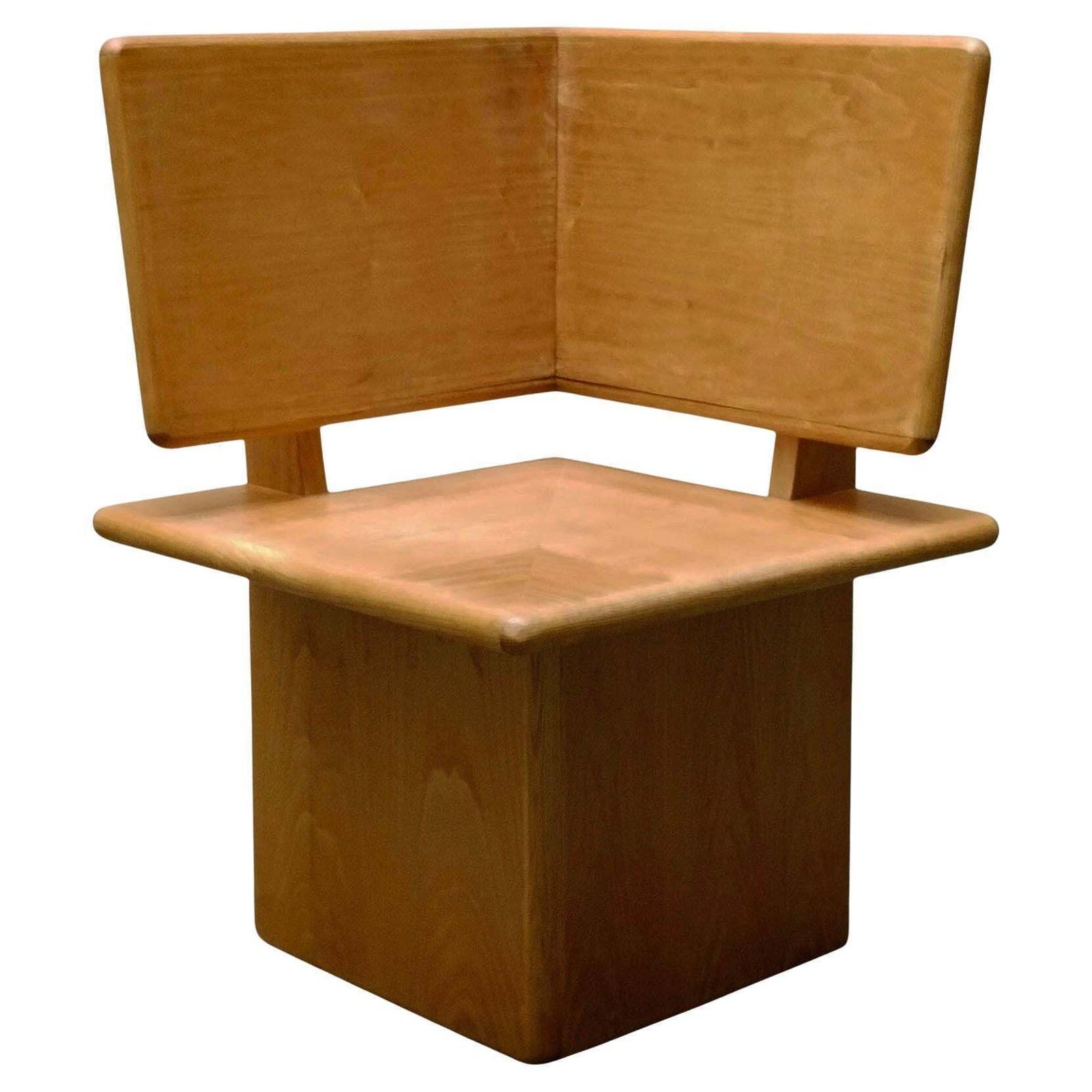 Single Oak Wood Chair Or Bench, Italy 1980s