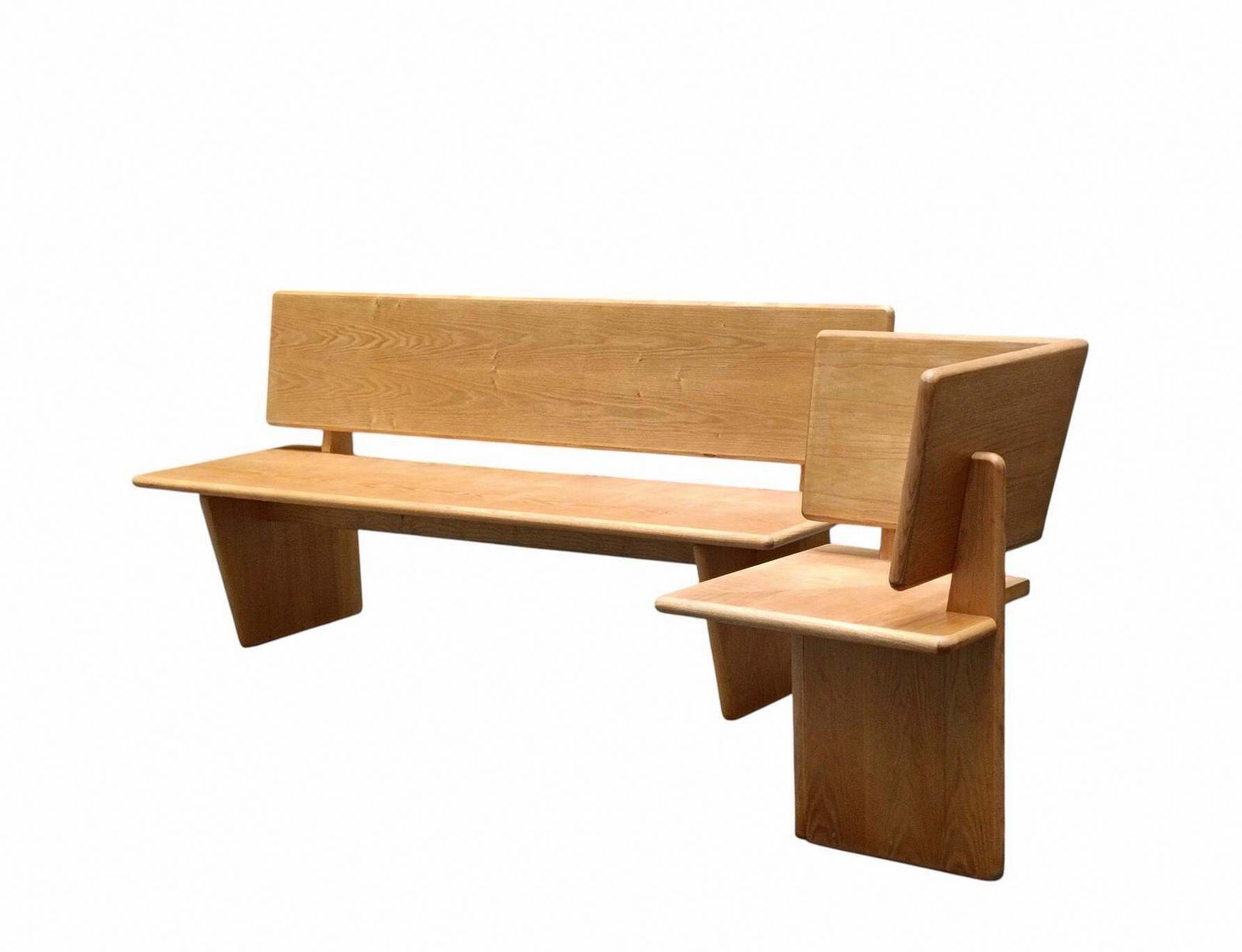 Single Oak Wood Chair Or Bench, Italy 1980s photo vintage
