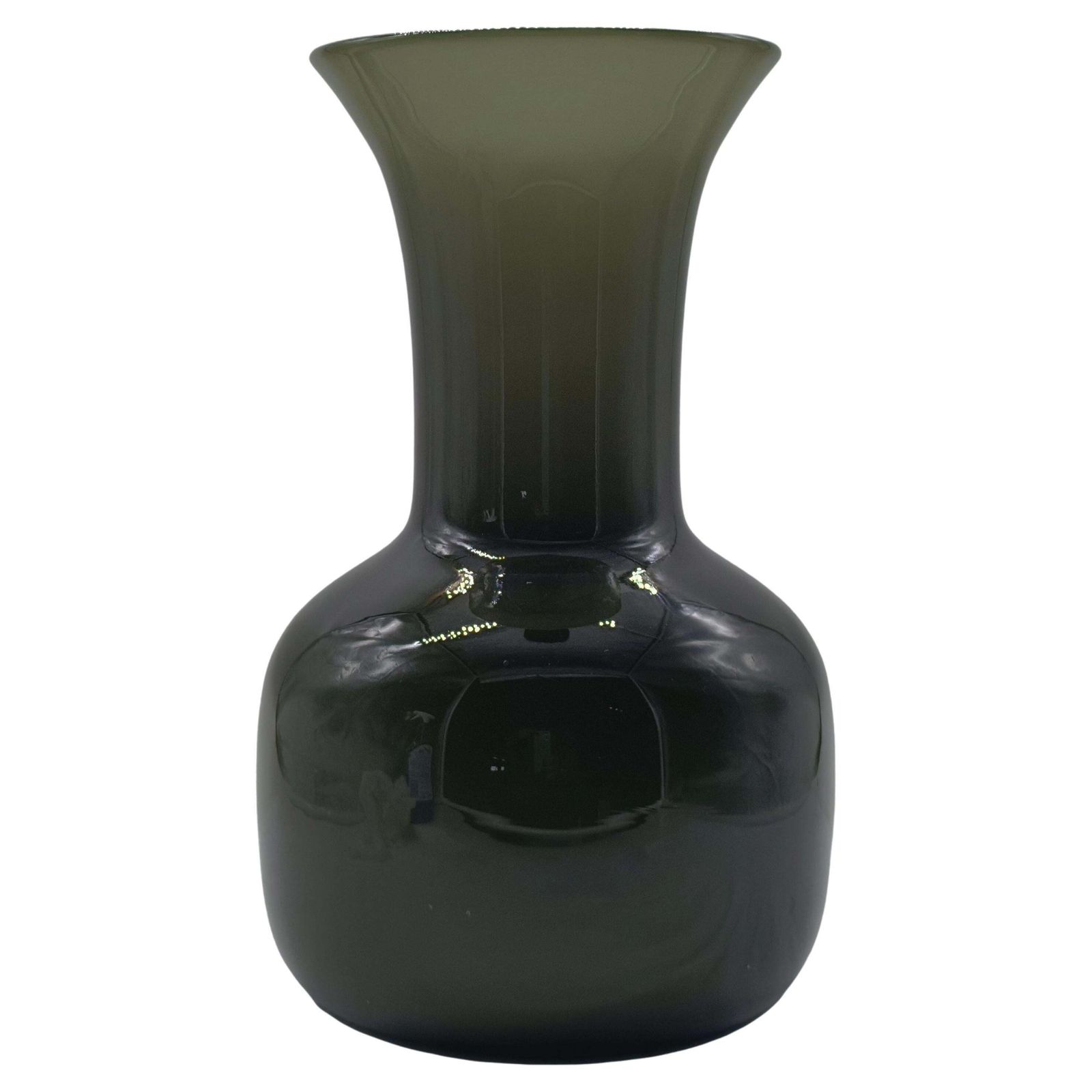 Petroleum Green Murano Glass Vase, Italy 1980s