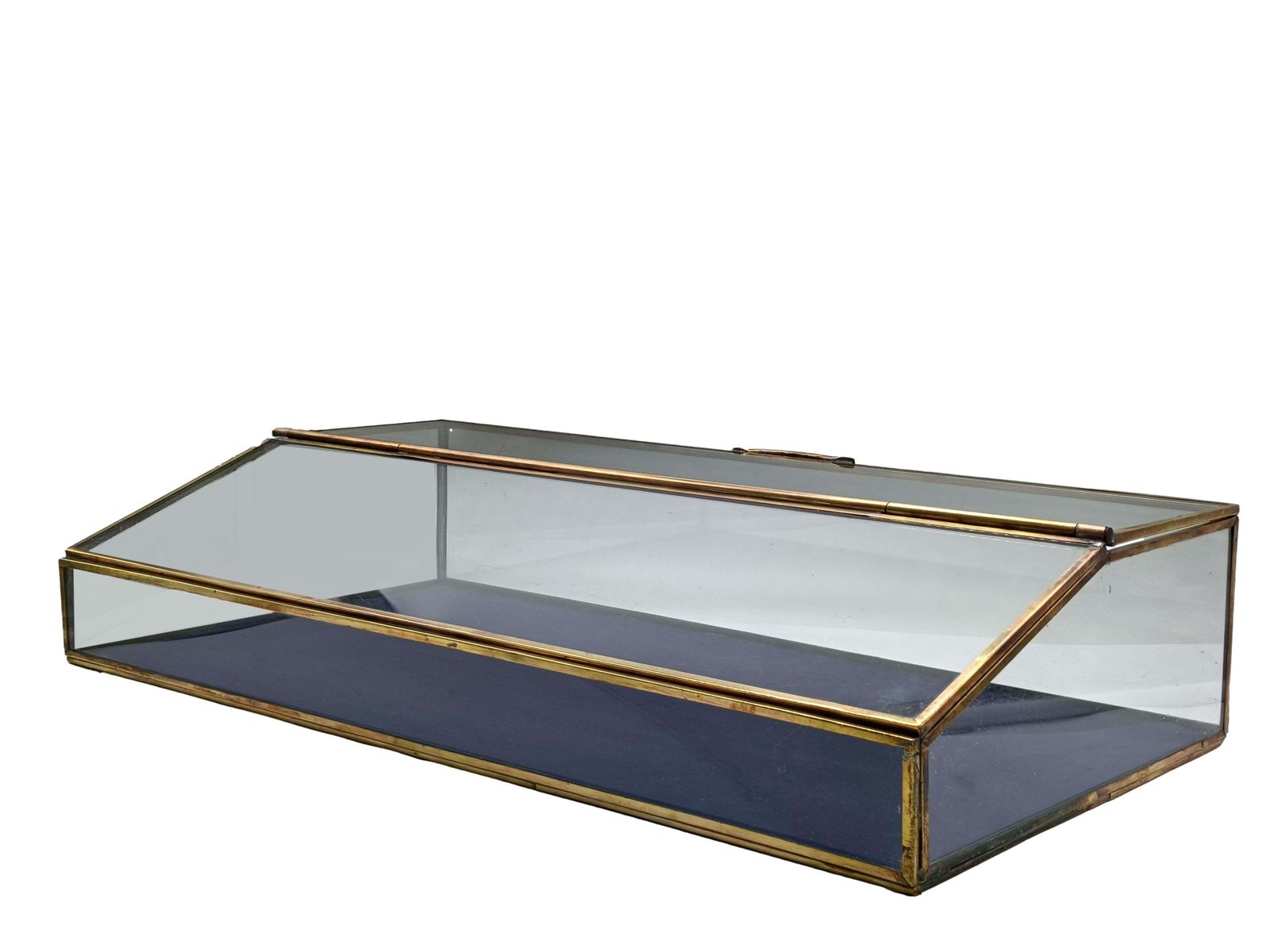 Brass And Glass Table Display Case, Italy 1950s photo Furniture