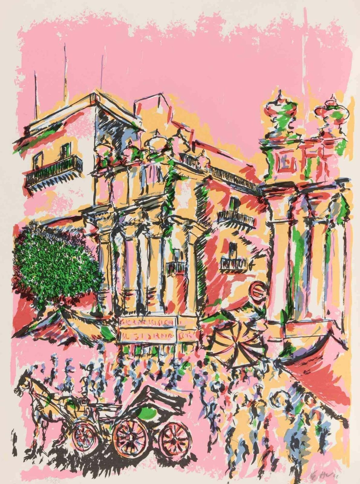 Piero Gaulithe Five Markets In Palermo   Screen Print By Piero Gauli   1970s1970s
