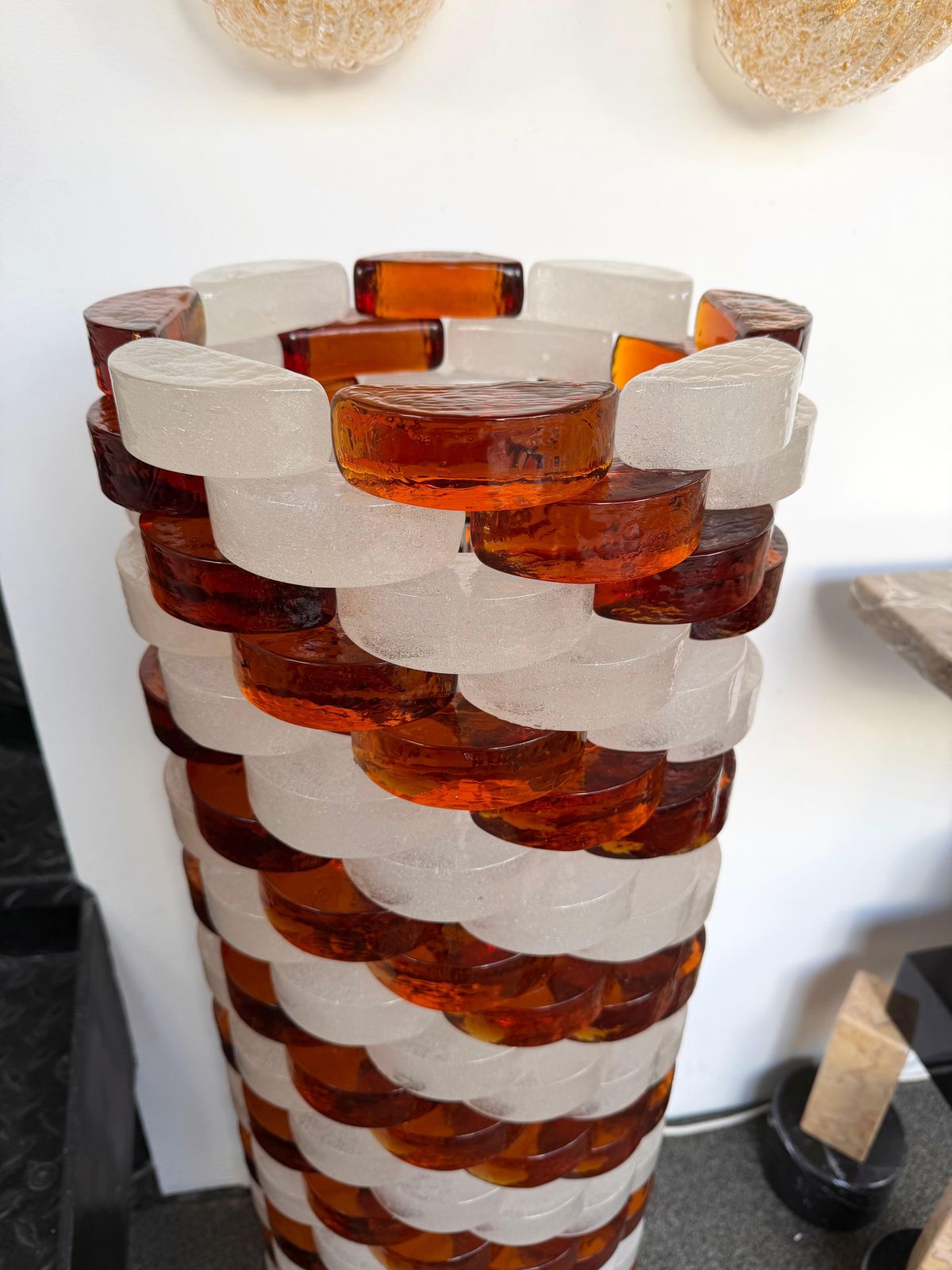 Mid Century Modern Glass Cube Tower Floor Lamp By Poliarte, Italy, 1970s photo 9774.0