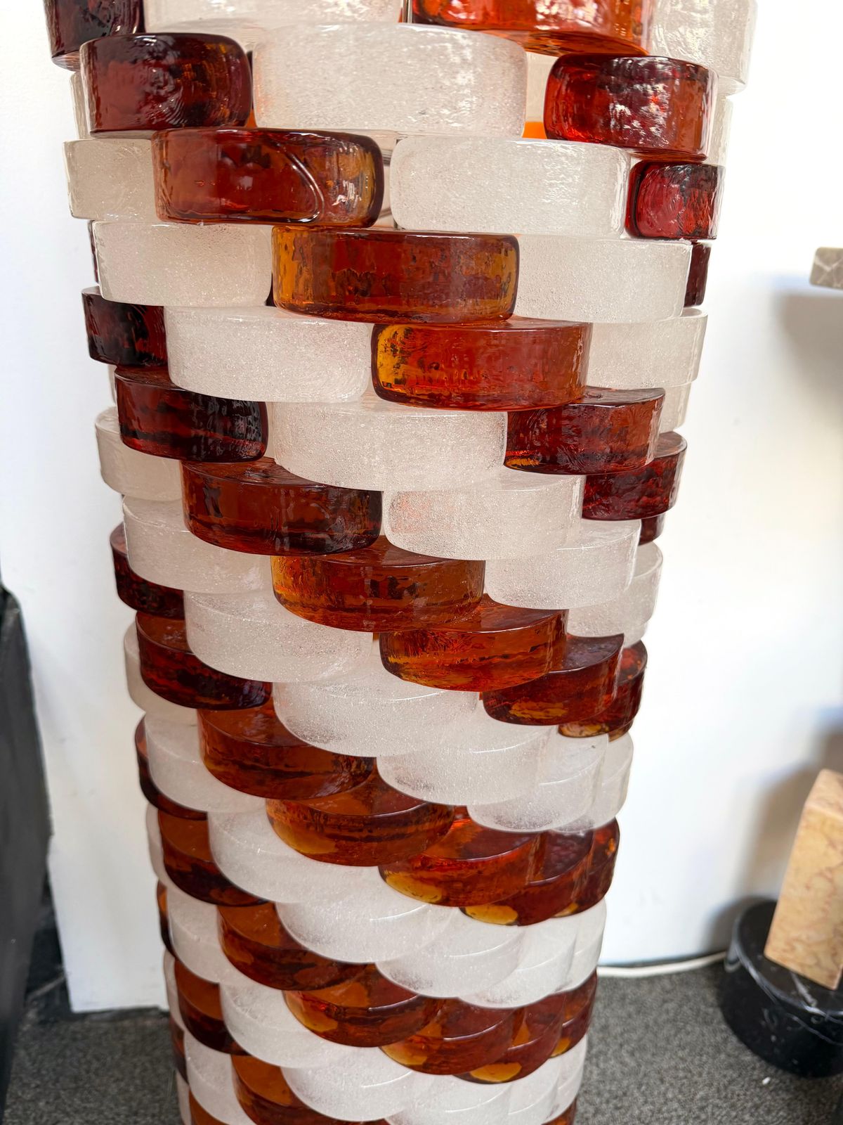 photo buy Mid Century Modern Glass Cube Tower Floor Lamp By Poliarte, Italy, 1970s