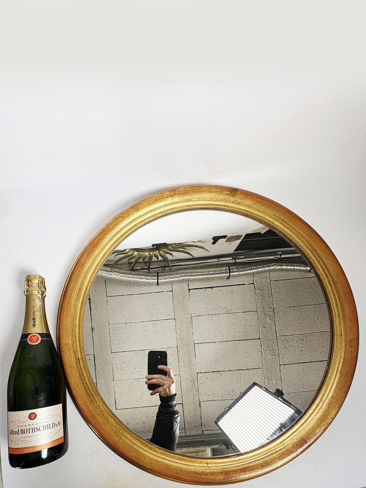 Oval Gilded Wood Mirror, 20th Century, France photo for sale