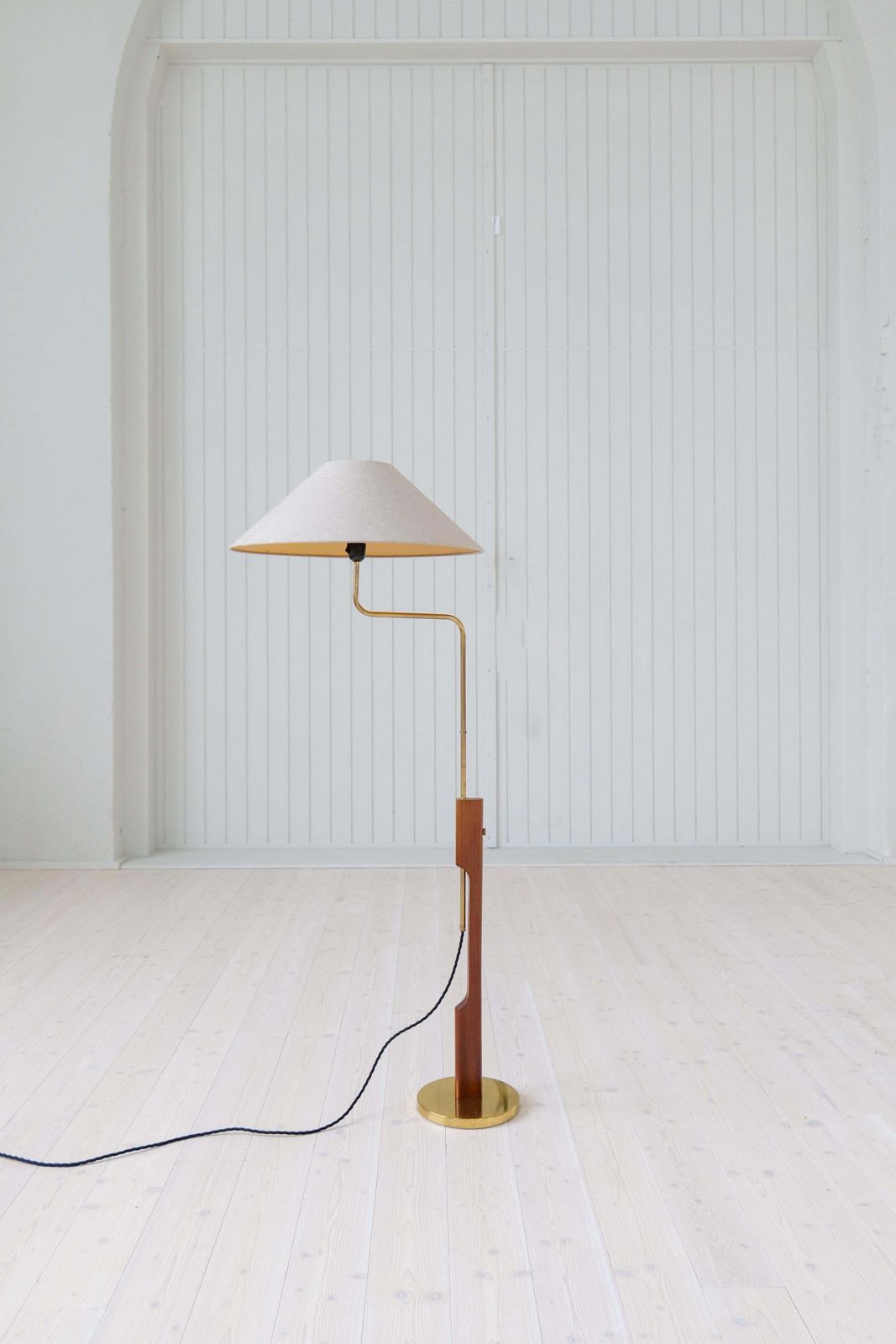 Midcentury Modern Floor Lamp, Teak And Brass Bergboms, Sweden, 1960s photo furniture