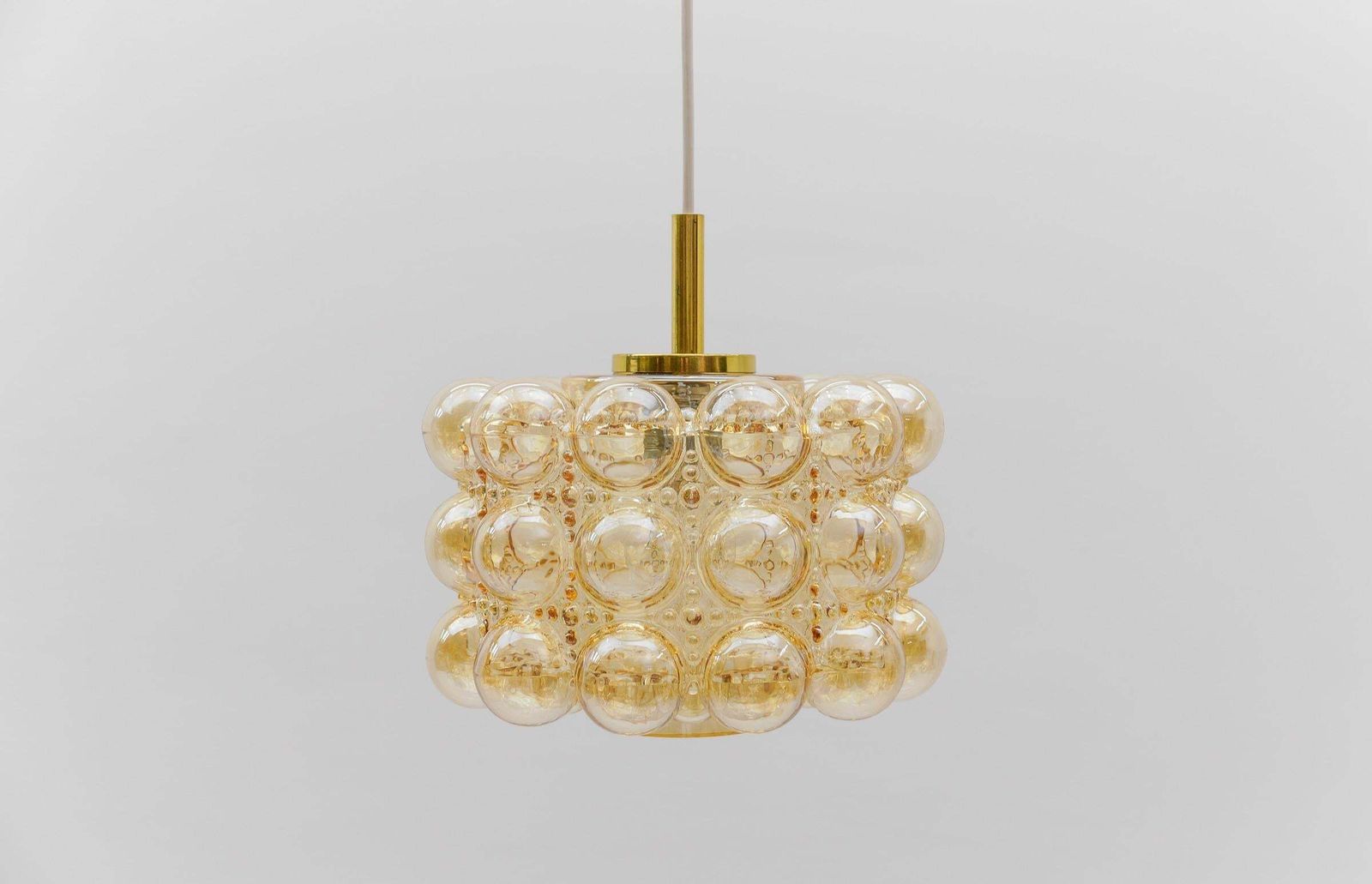 Lovely Amber Bubble Glass Ceiling Lamp By Helena Tynell, Limburg Germany 1960s photo 654.0