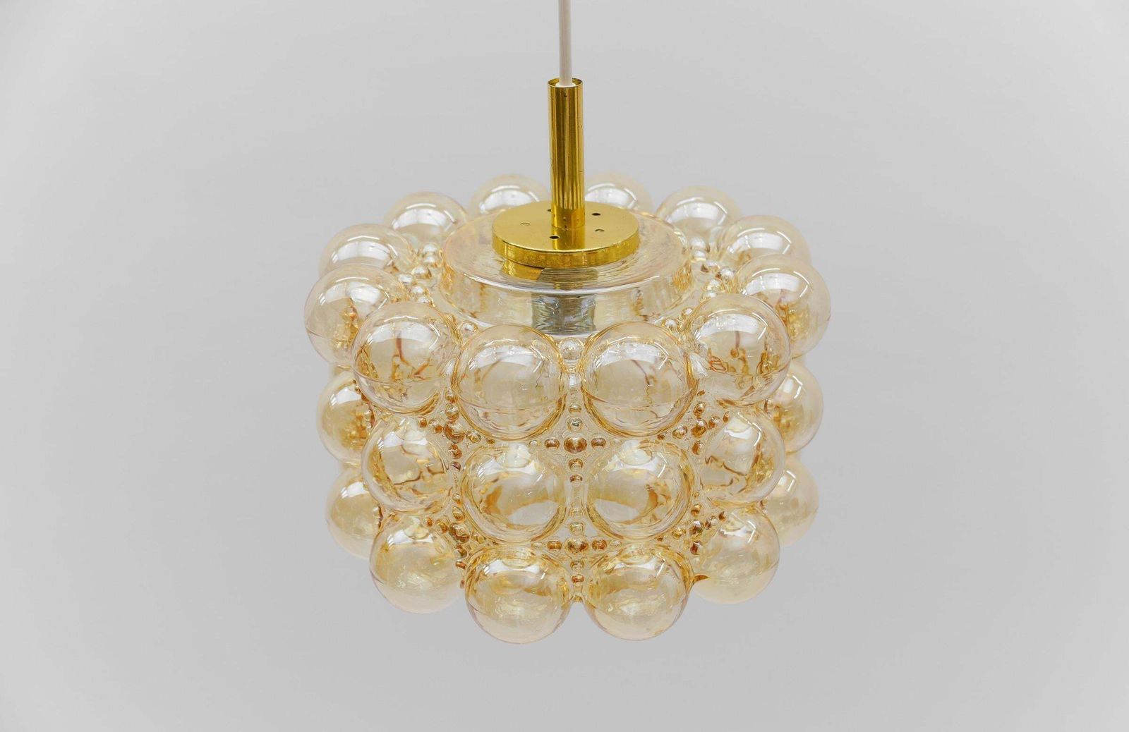 Lighting Lovely Amber Bubble Glass Ceiling Lamp By Helena Tynell, Limburg Germany 1960s photo