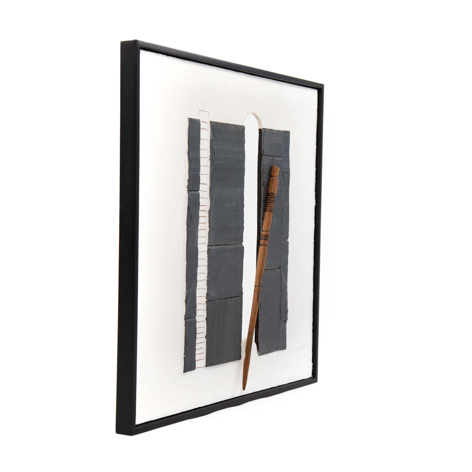 Pair Of French Abstract Relief Panels In Black White By Jean Paul Chablais 2001 photo Art