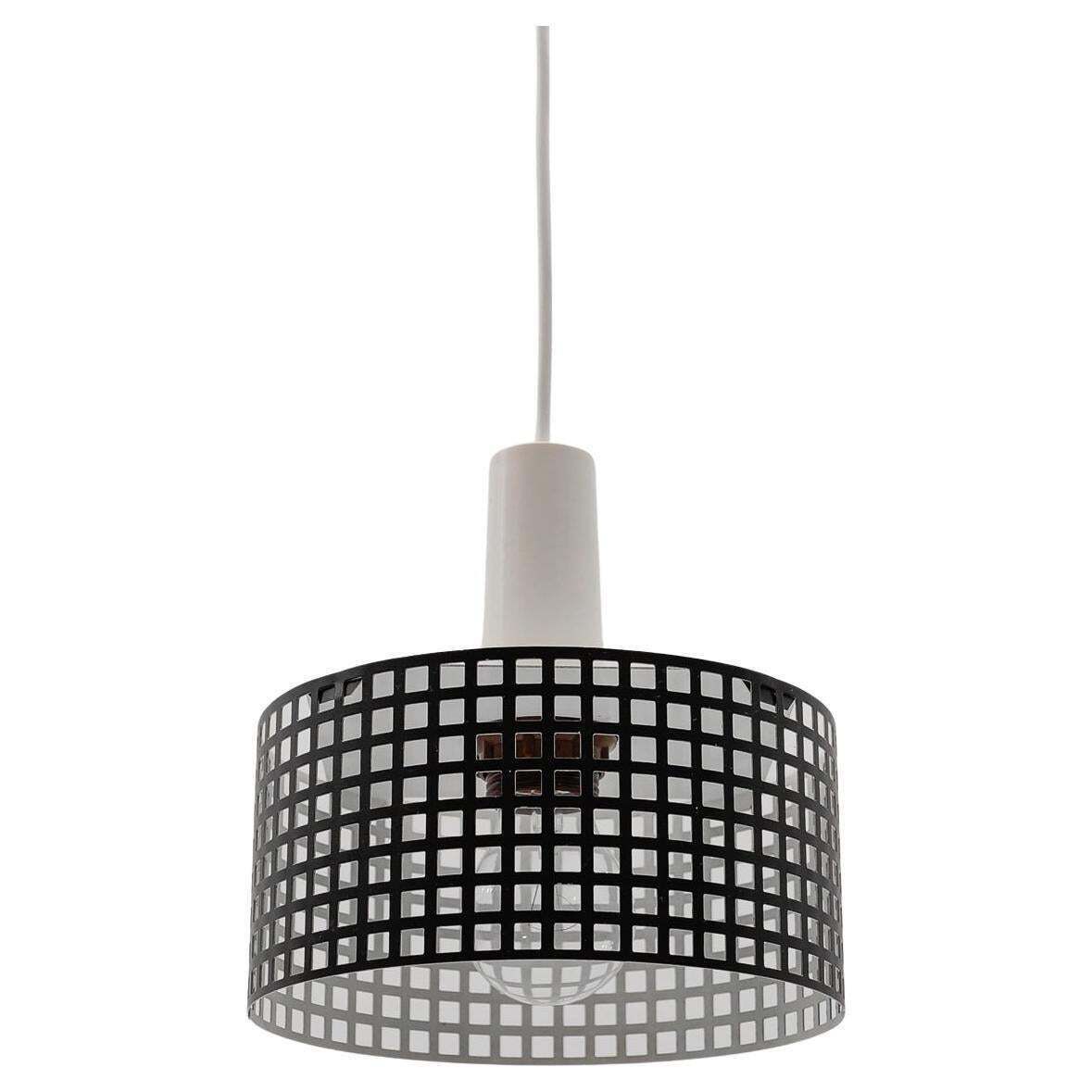 Simple & Elegant Perforated Metal Pendant Lamp In The Manner Of Mathieu Mategot