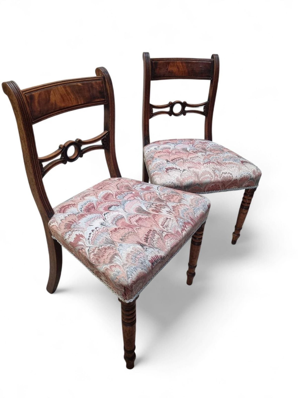 Antique Wooden Dining Chairs / C1880 / Set Of 2